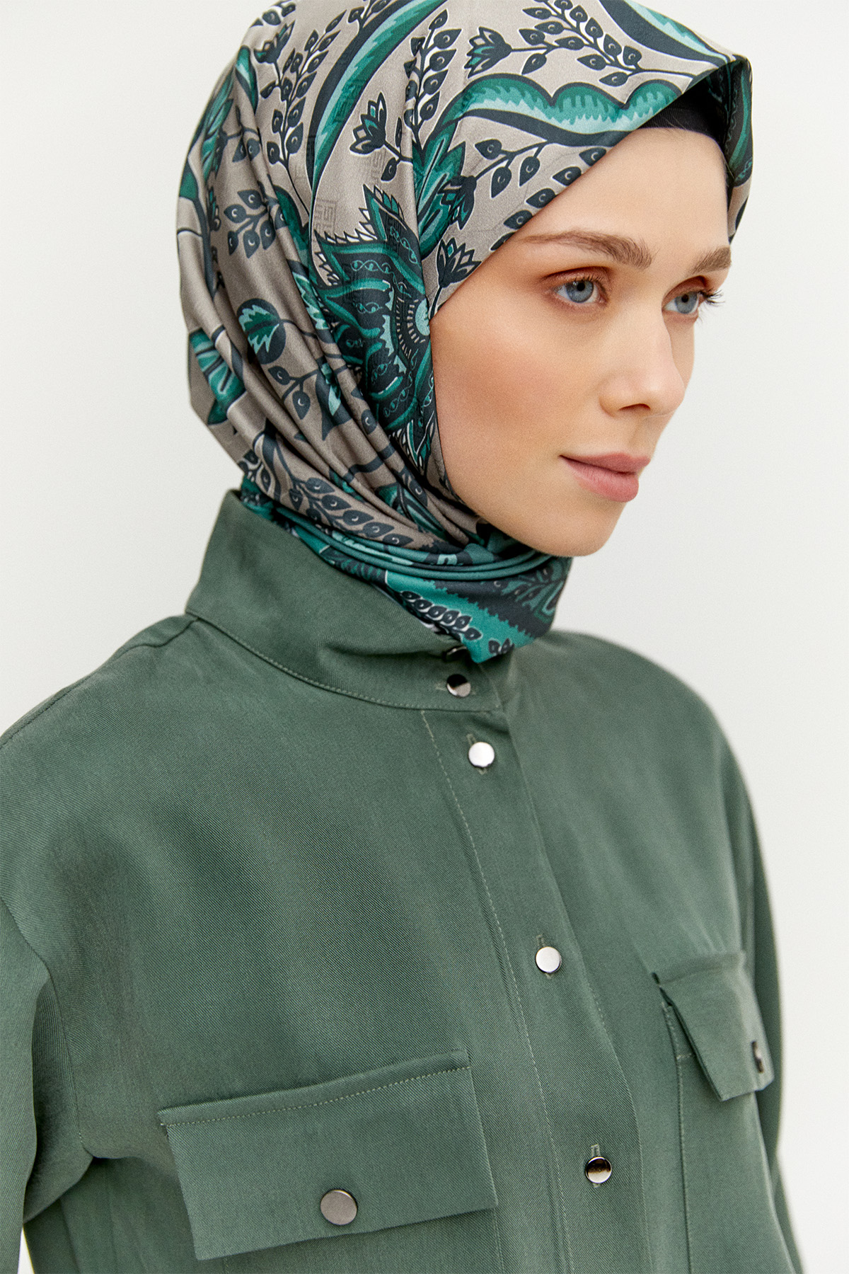 Çift Cepli Lyocell Gömlek, Tesettür Giyim