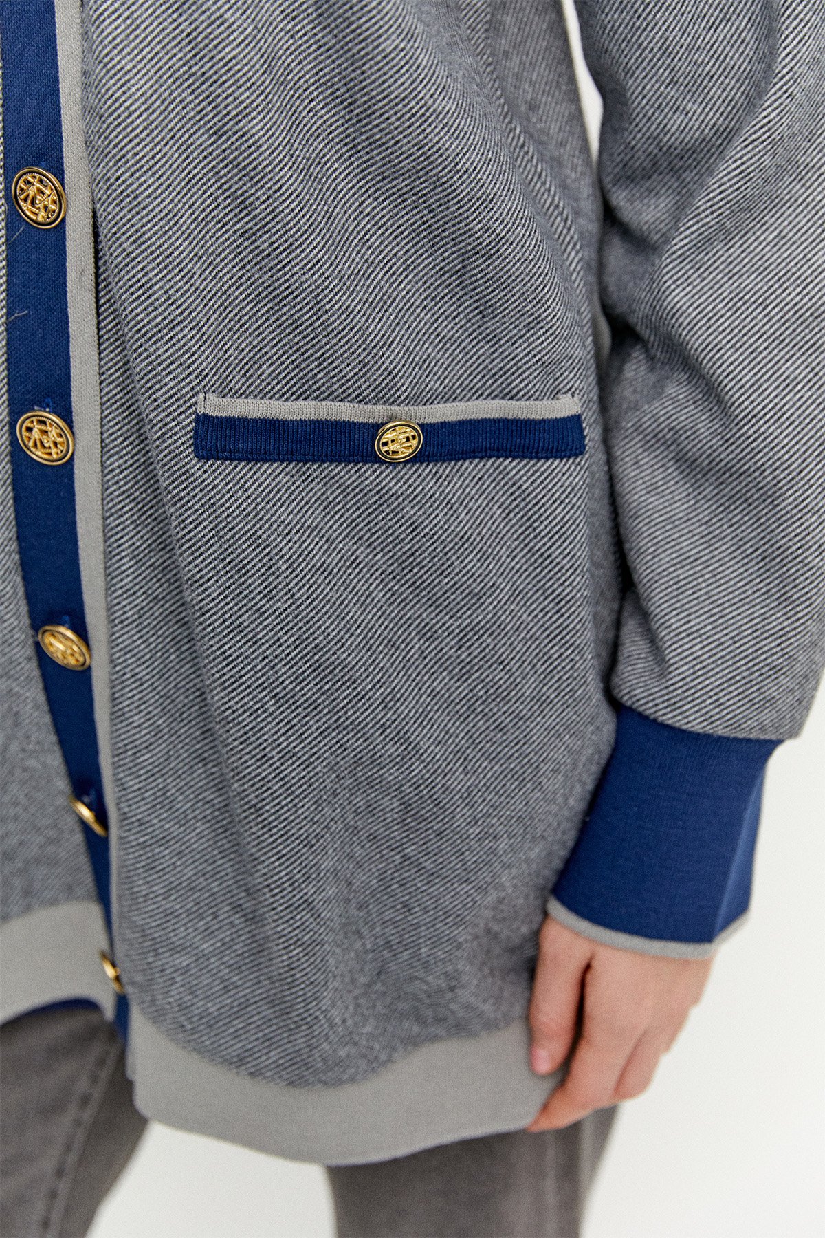 Düğme Detaylı Ribanalı Hırka