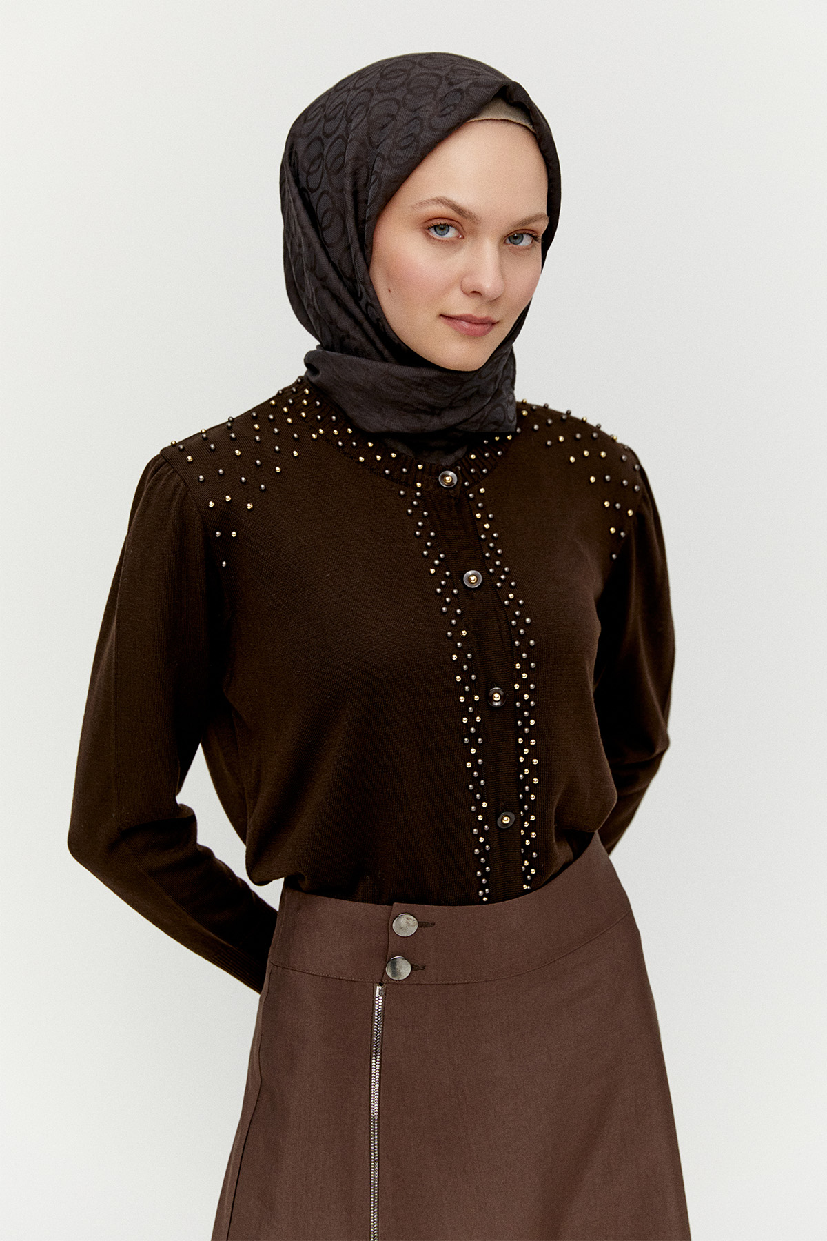 İncili Triko Hırka