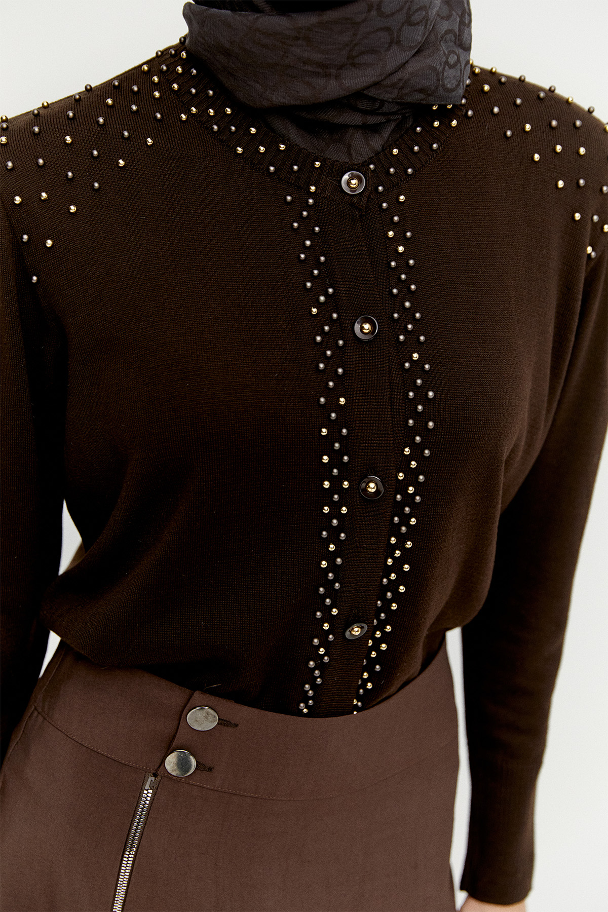 İncili Triko Hırka