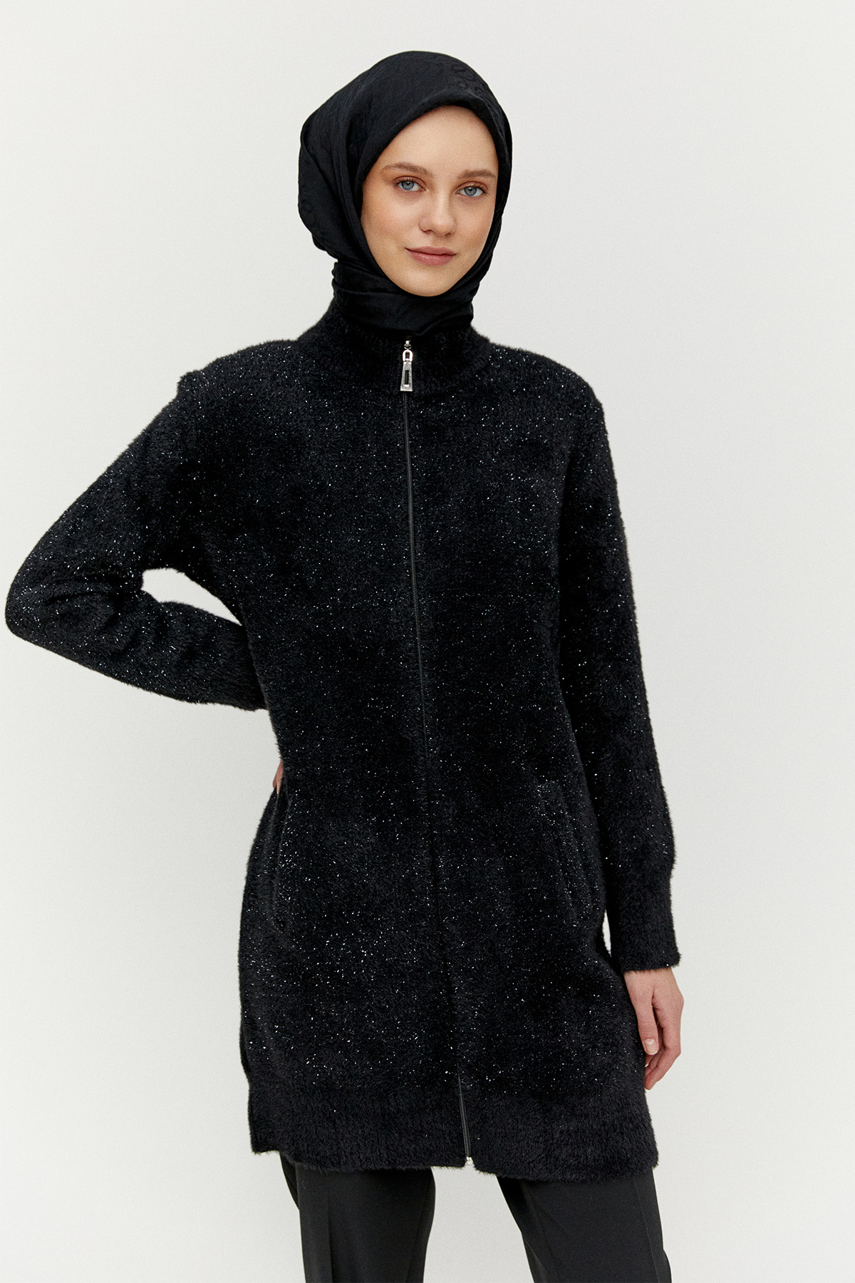 Sim Detaylı Ribanalı Triko Hırka