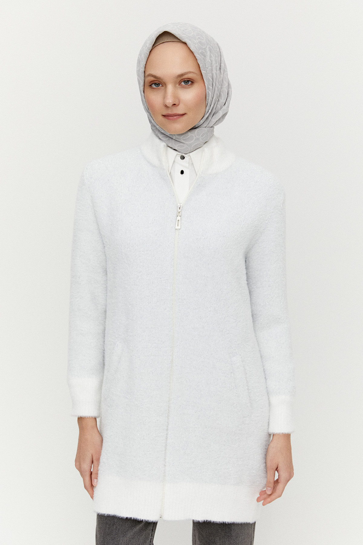 Sim Detaylı Ribanalı Triko Hırka