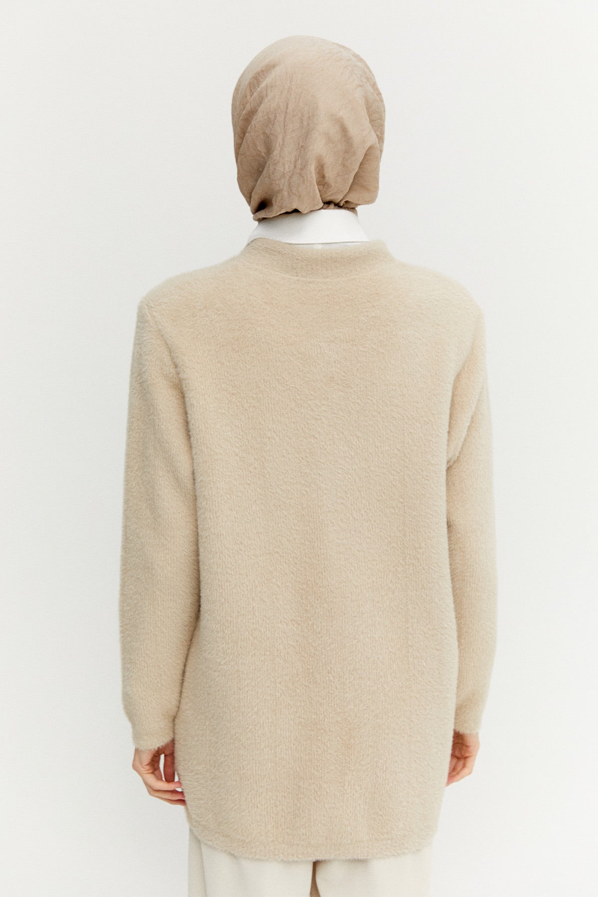 Zebra Desenli Çıt Kopçalı Triko Hırka, Tesettür Giyim