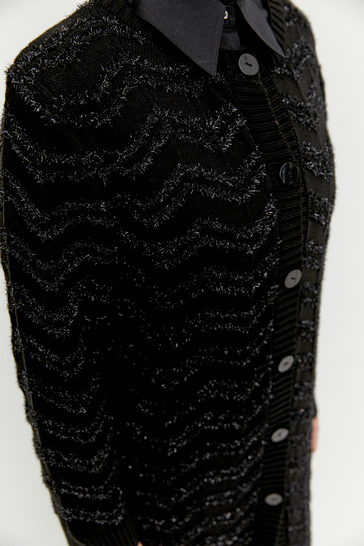 Simli Uzun Triko Hırka