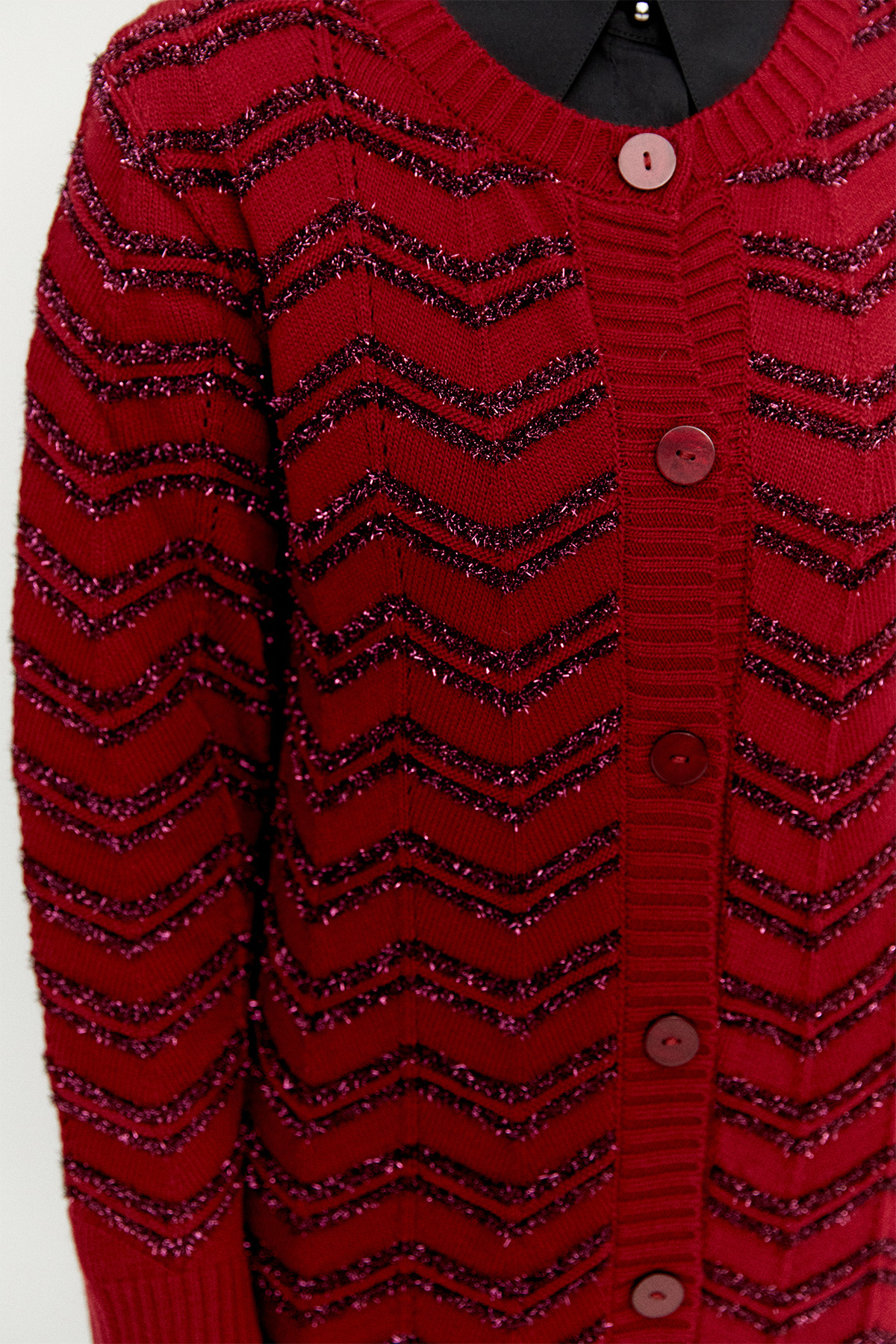 Simli Uzun Triko Hırka