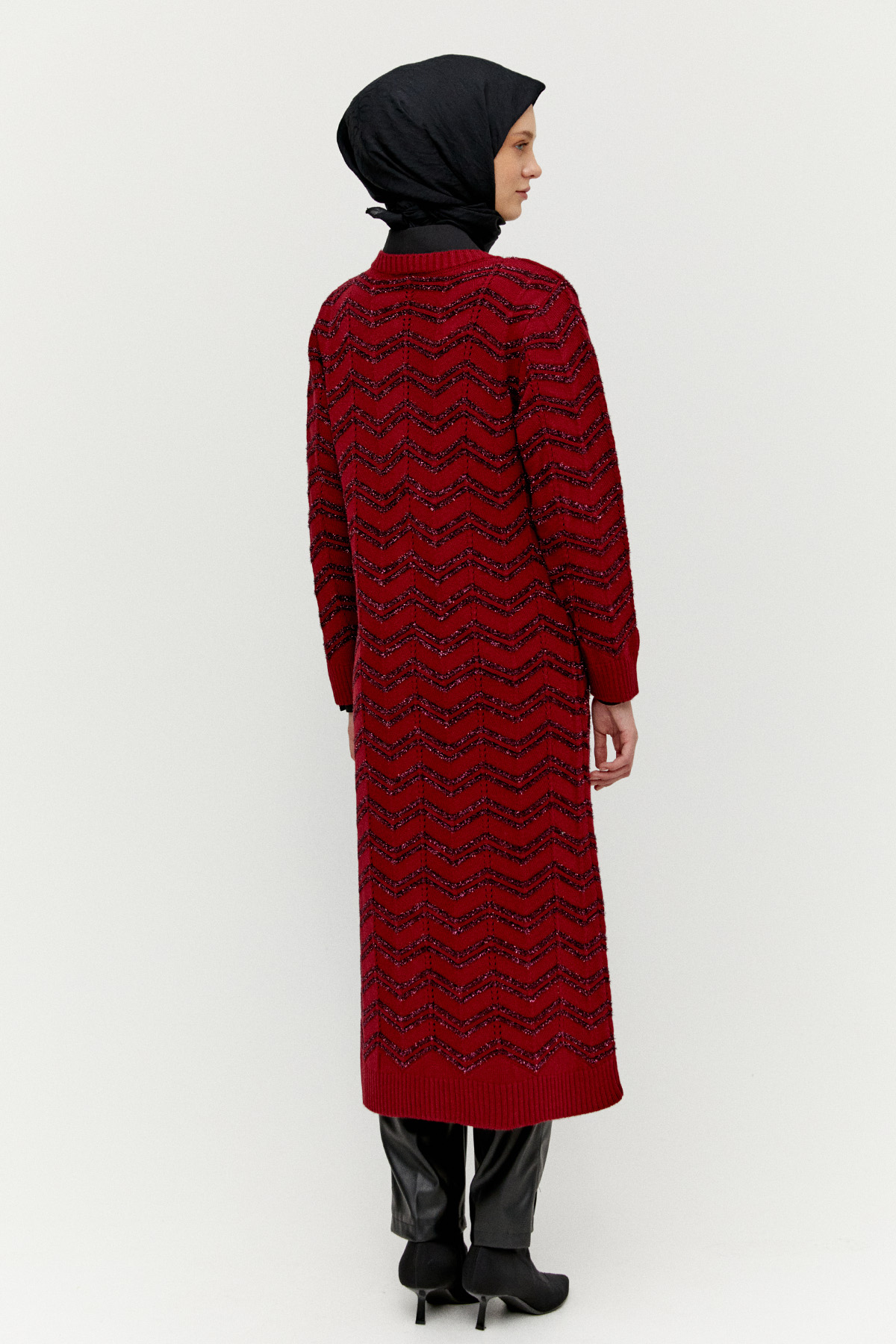 Simli Uzun Triko Hırka