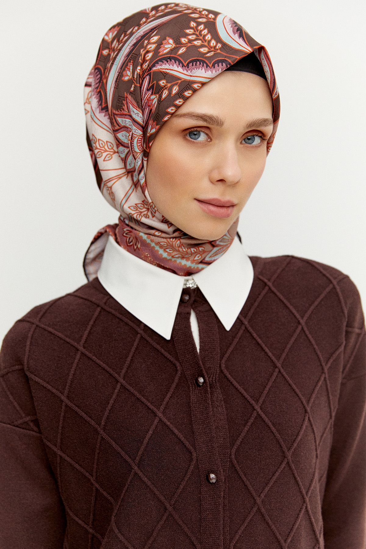 Baklava Desenli Triko Hırka, Tesettür Giyim