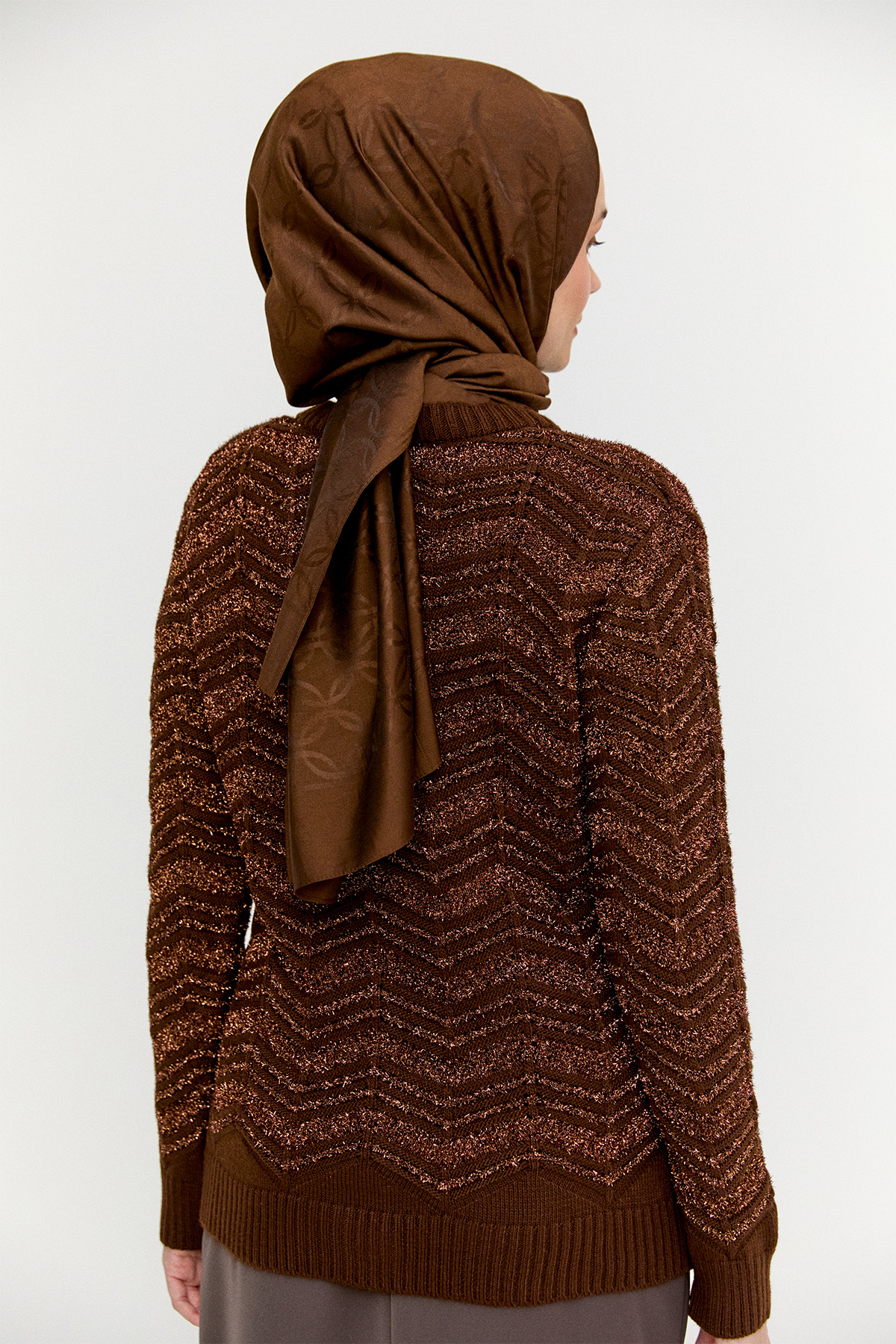 Sim Detaylı Triko Hırka, Tesettür Giyim