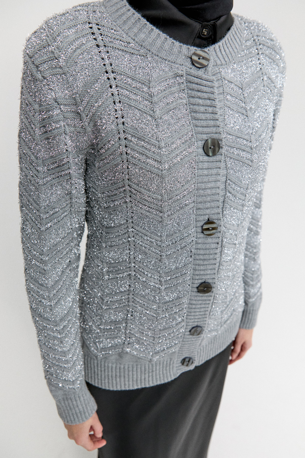 Sim Detaylı Triko Hırka, Tesettür Giyim