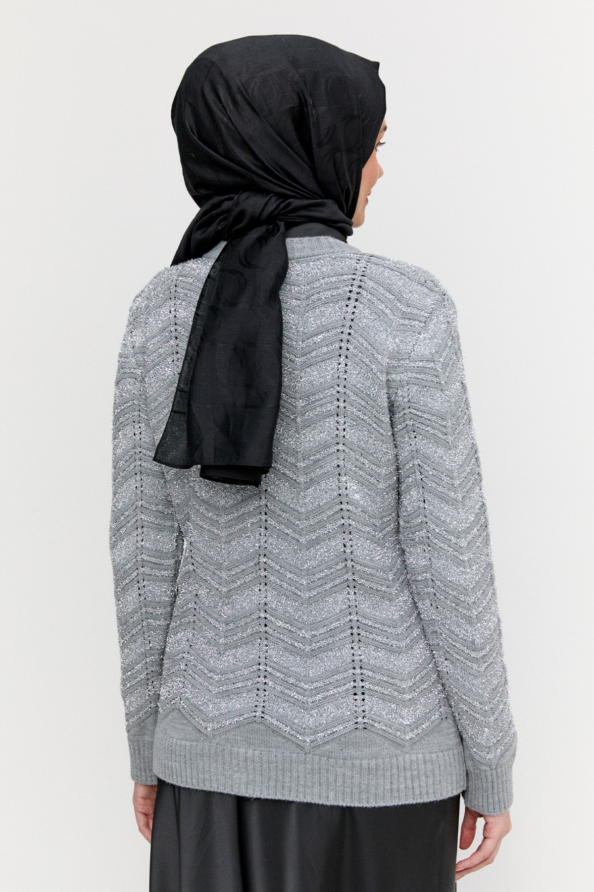 Sim Detaylı Triko Hırka, Tesettür Giyim