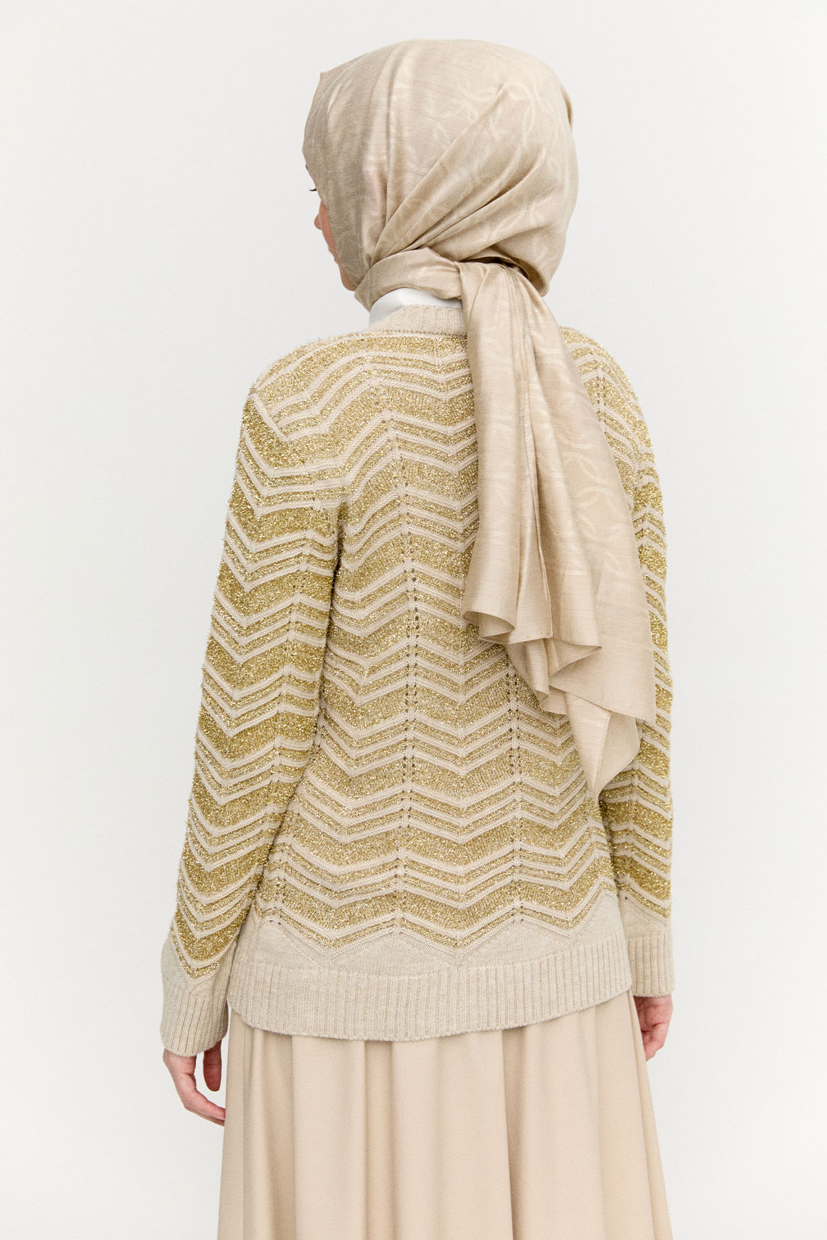 Sim Detaylı Triko Hırka, Tesettür Giyim