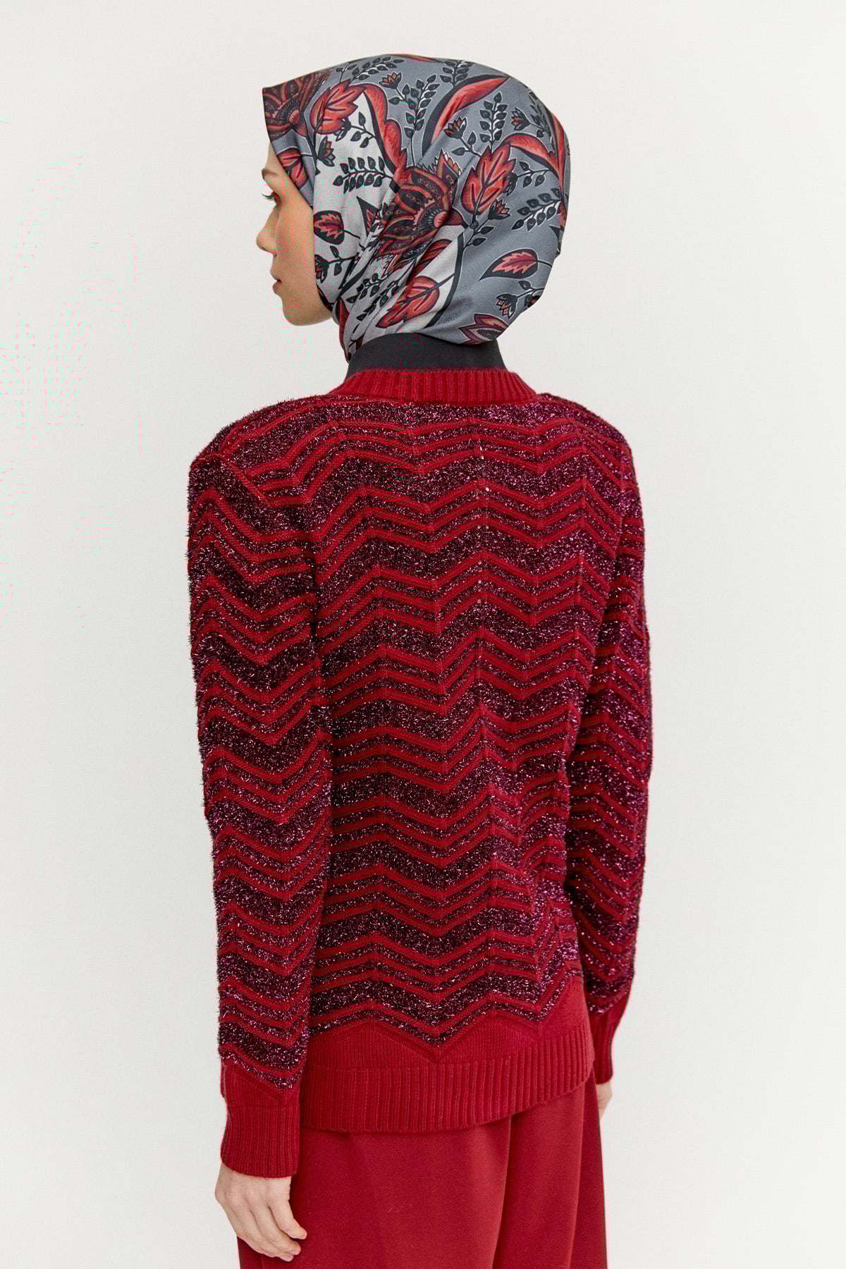 Sim Detaylı Triko Hırka, Tesettür Giyim