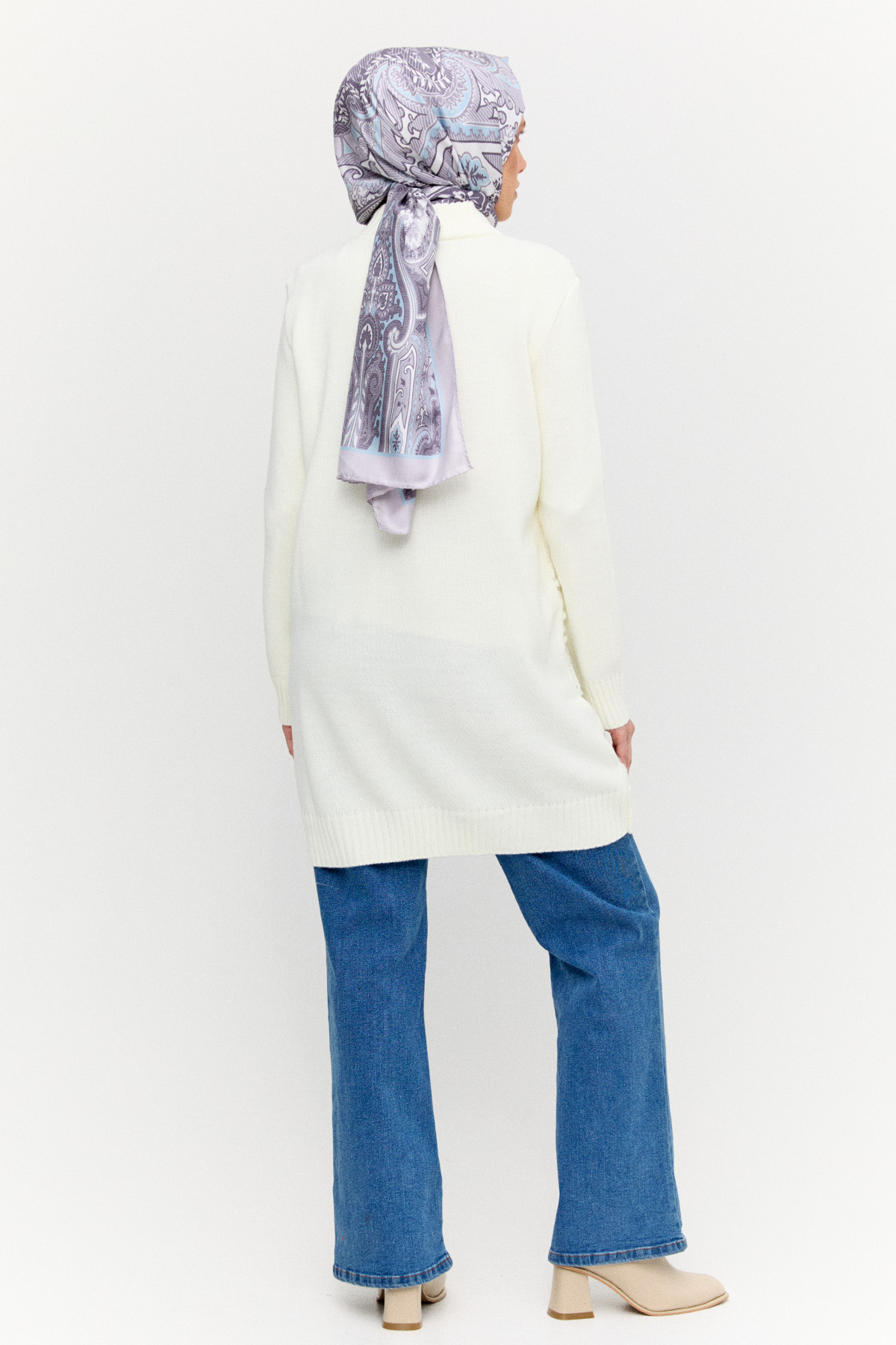 Payetli Çiçek Motifli Triko Hırka, Tesettür Giyim