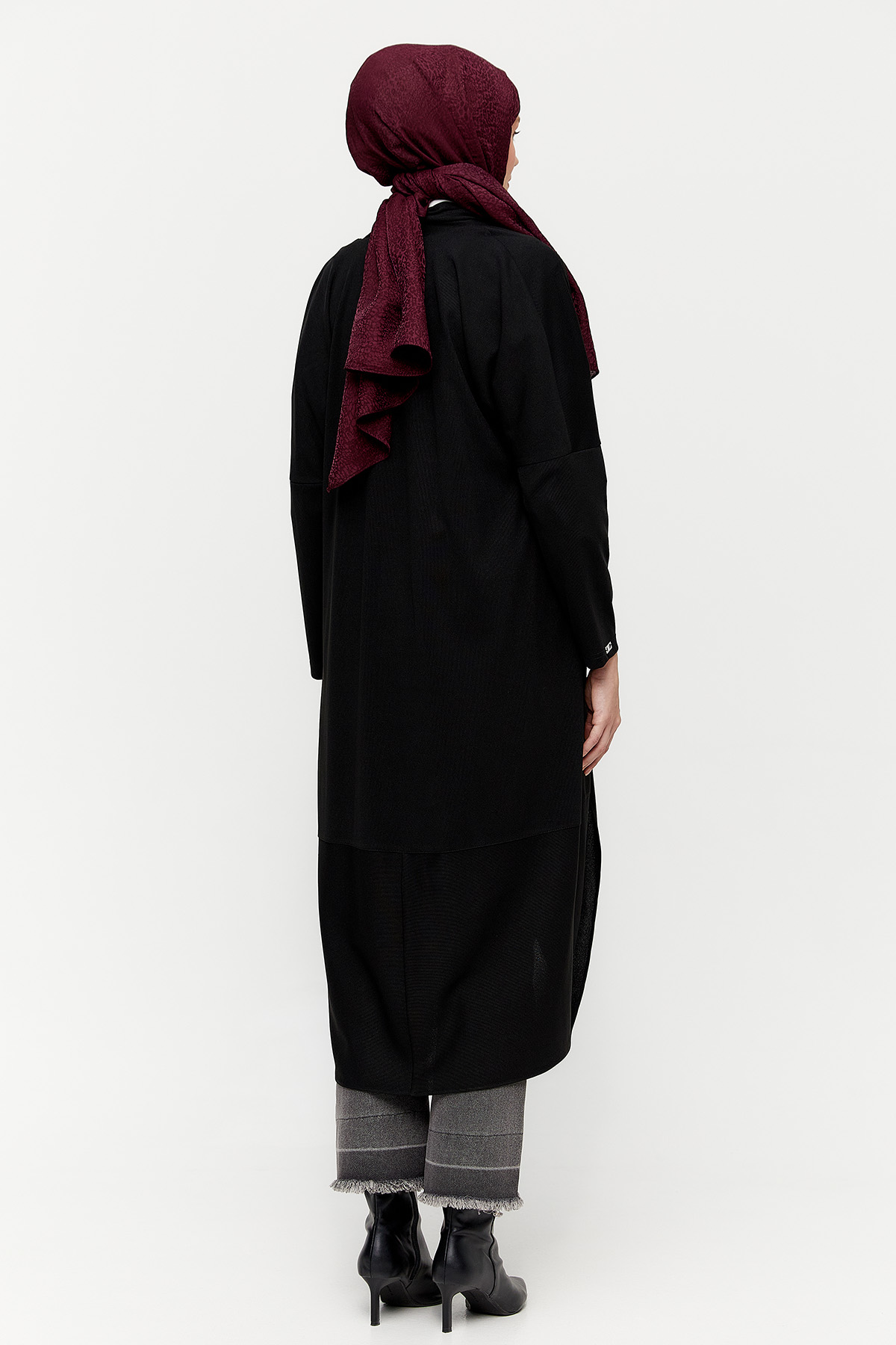 Deri Kombinli Oversize Hırka