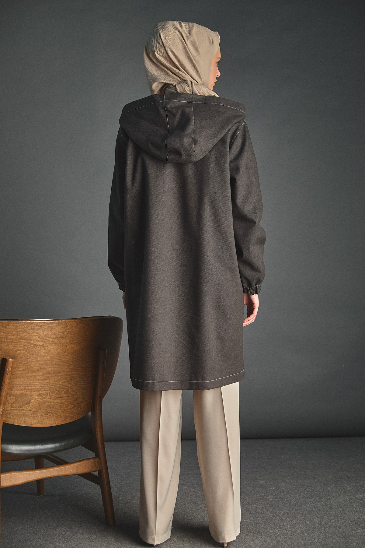 Kapüşonlu Oversize Kap