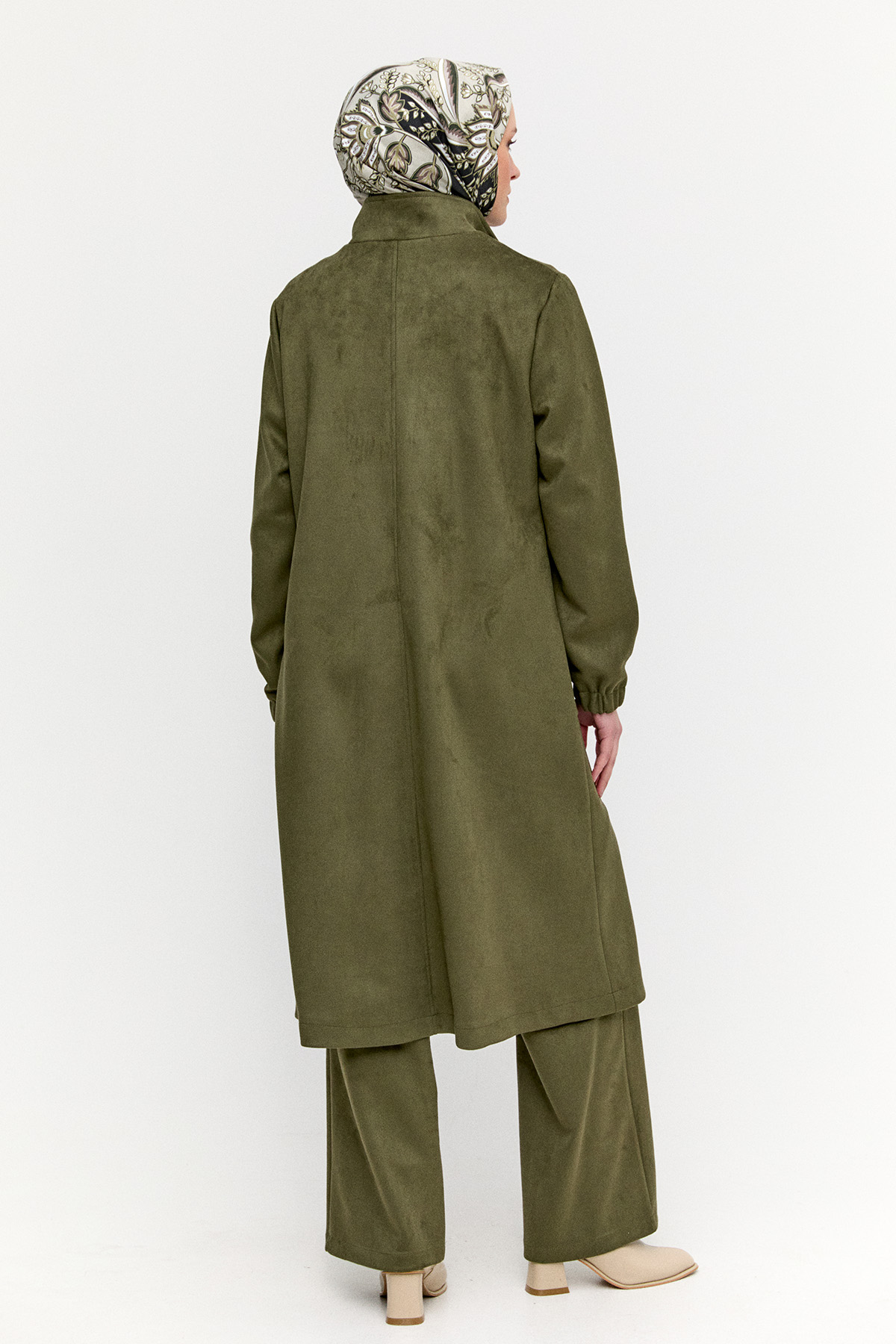 Süet Dokulu Büyük Beden Kap, Tesettür Giyim