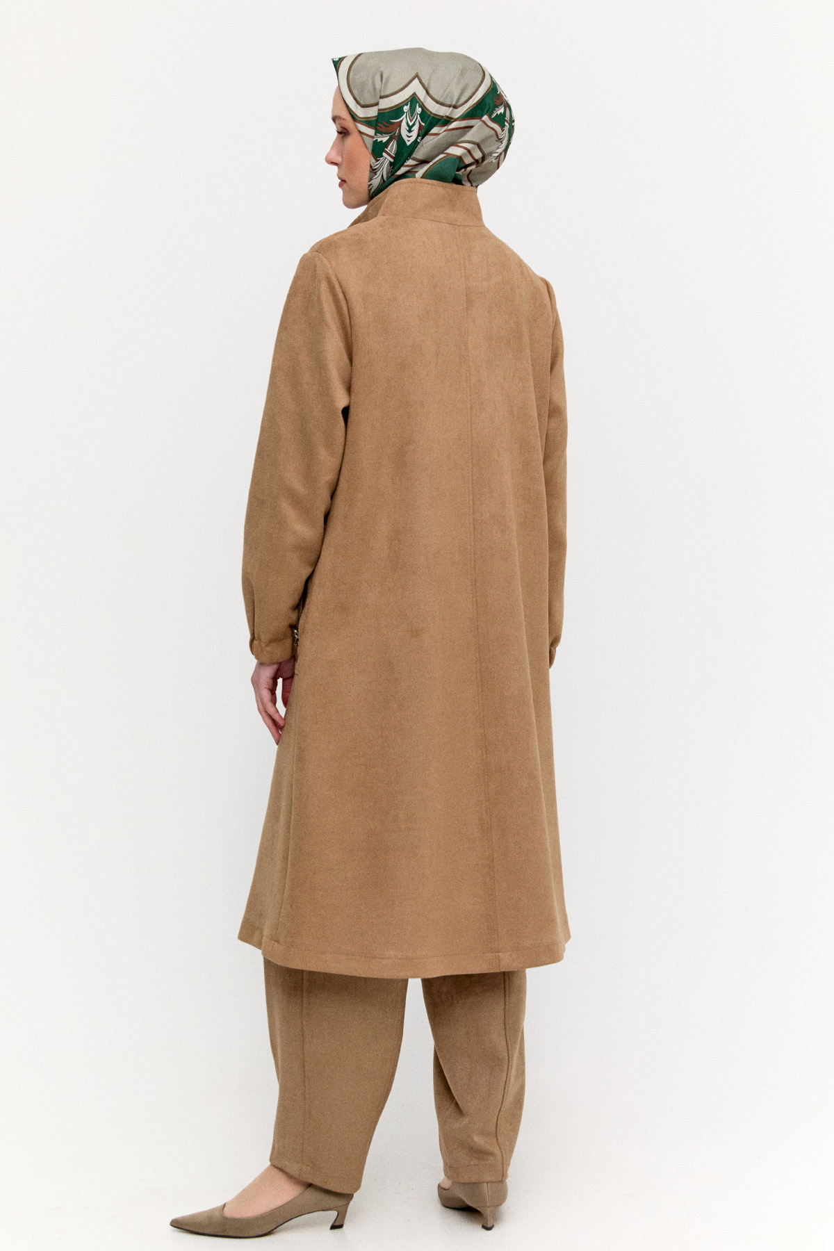 Süet Dokulu Büyük Beden Kap, Tesettür Giyim