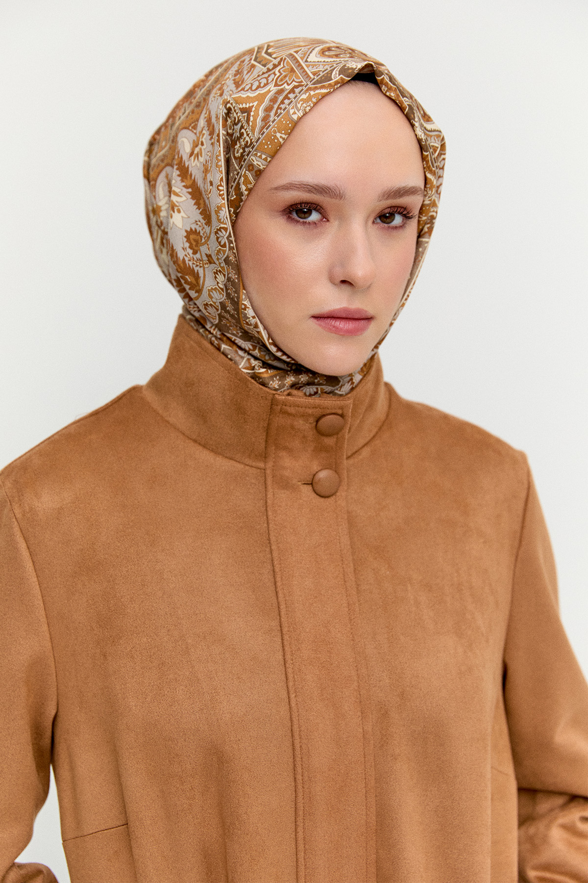 Süet Dokulu Büyük Beden Kap, Tesettür Giyim