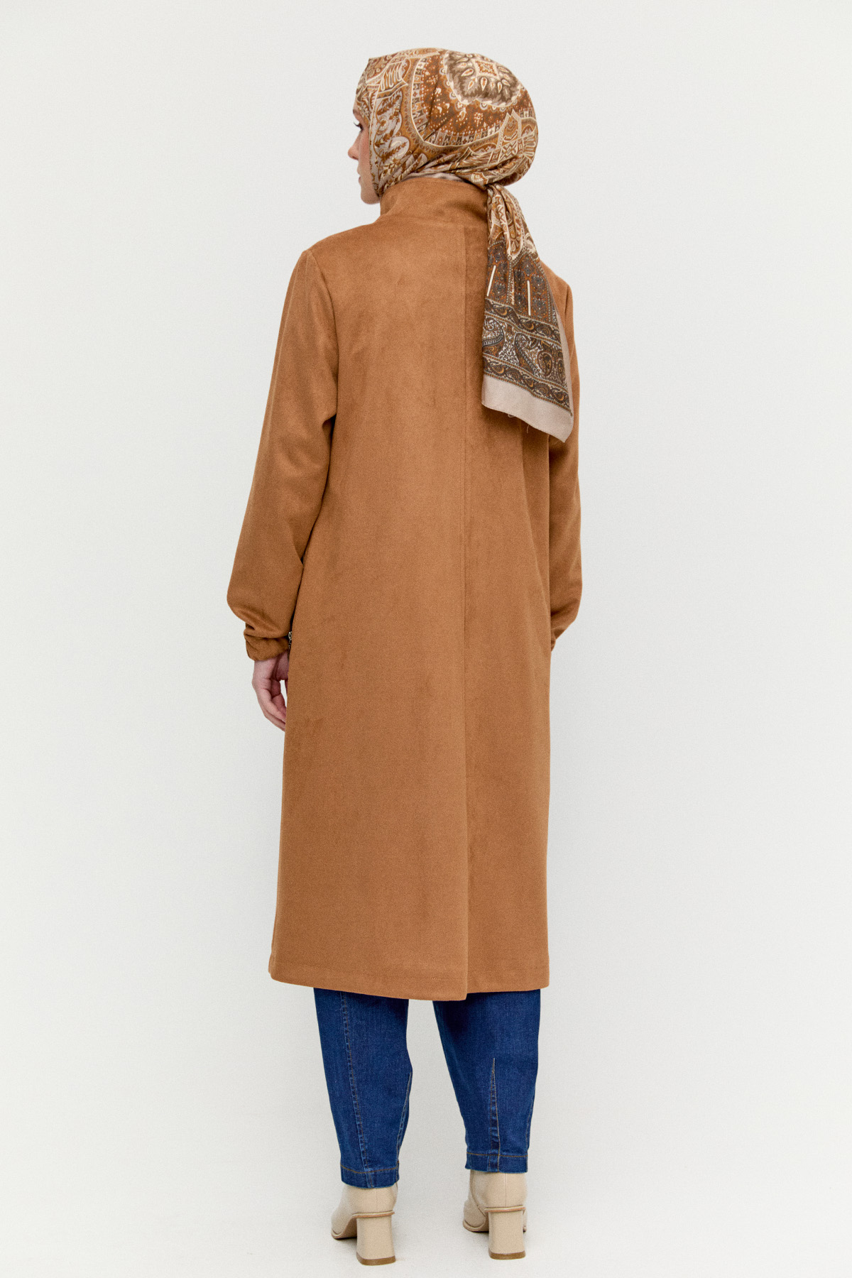 Süet Dokulu Büyük Beden Kap, Tesettür Giyim