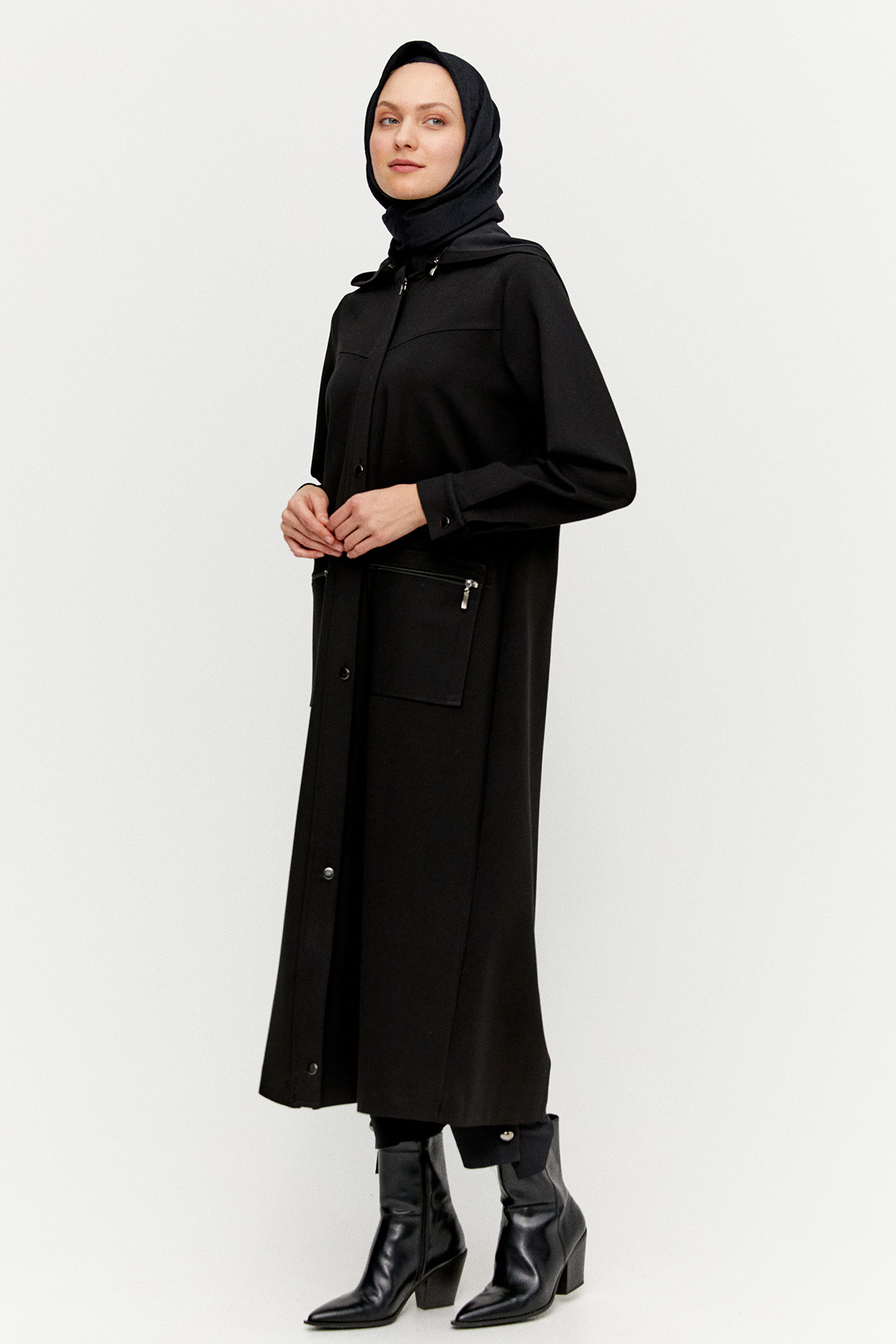 Çıkarılabilir Kapüşonlu Fermuarlı Kap