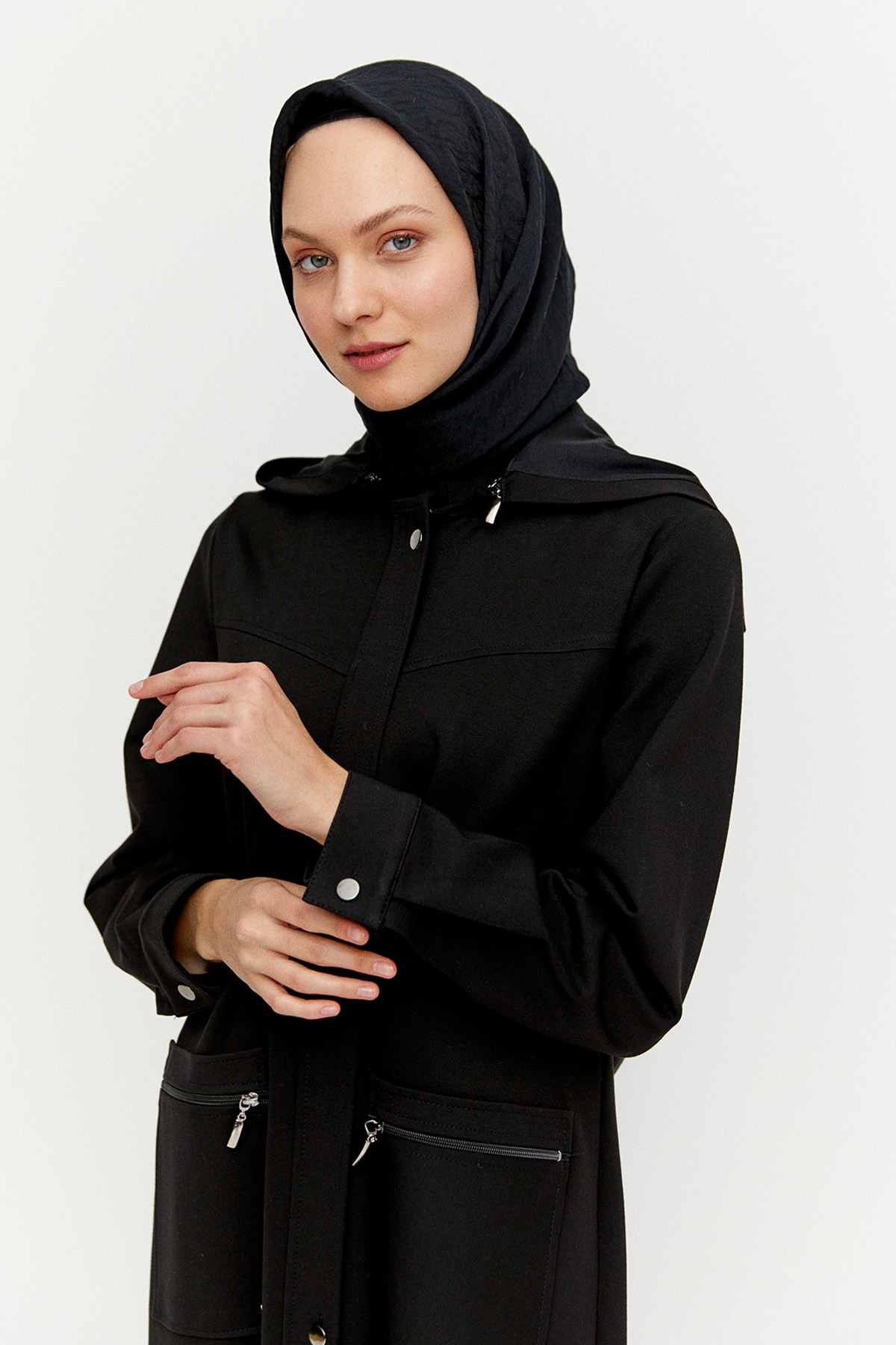 Çıkarılabilir Kapüşonlu Fermuarlı Kap