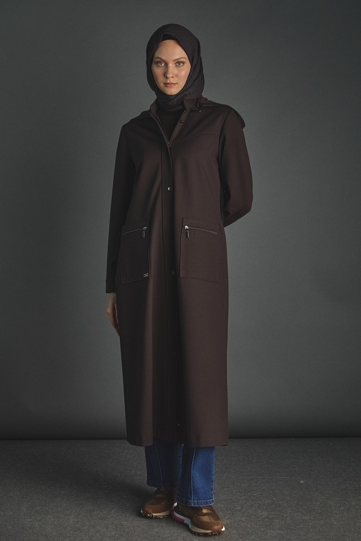 Çıkarılabilir Kapüşonlu Fermuarlı Kap