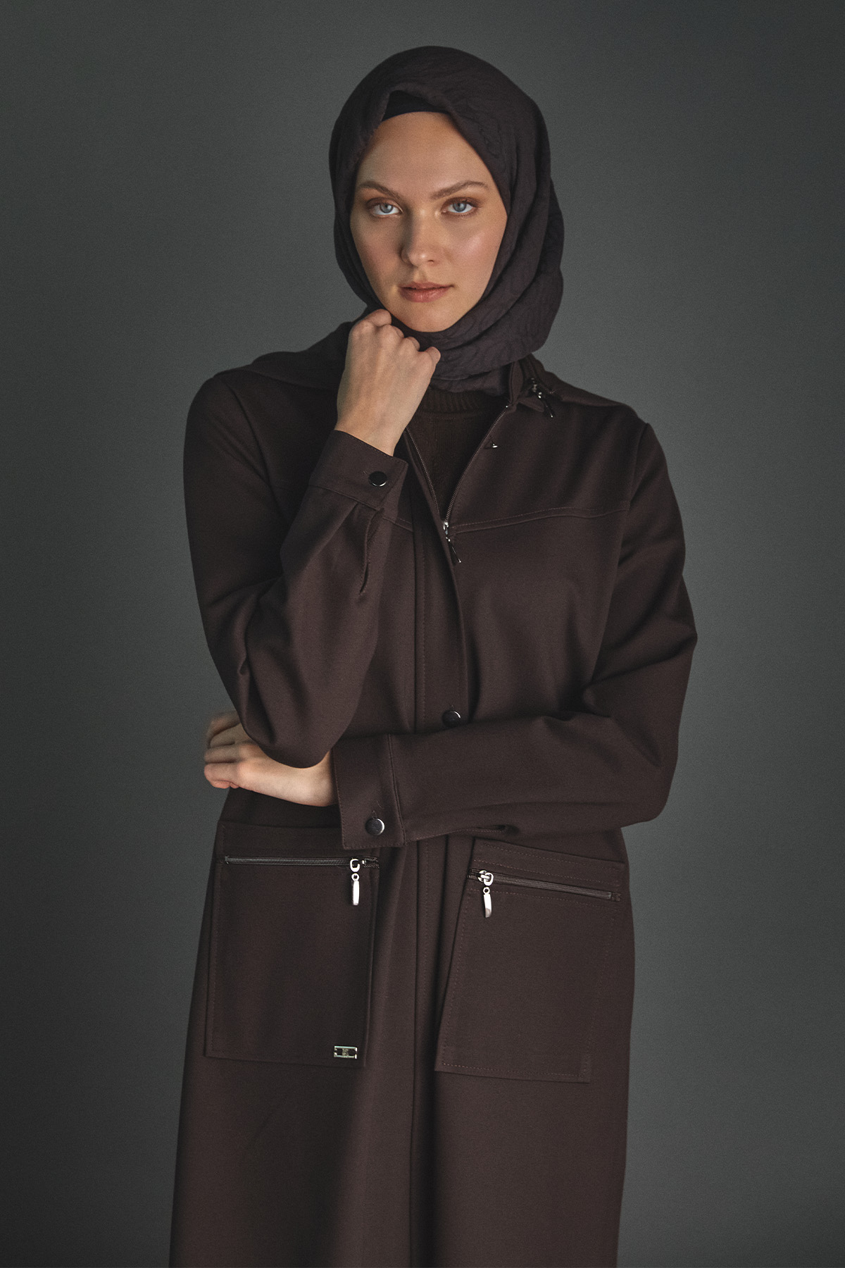 Çıkarılabilir Kapüşonlu Fermuarlı Kap