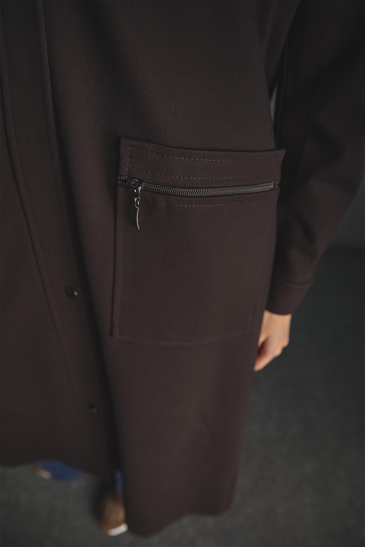 Çıkarılabilir Kapüşonlu Fermuarlı Kap