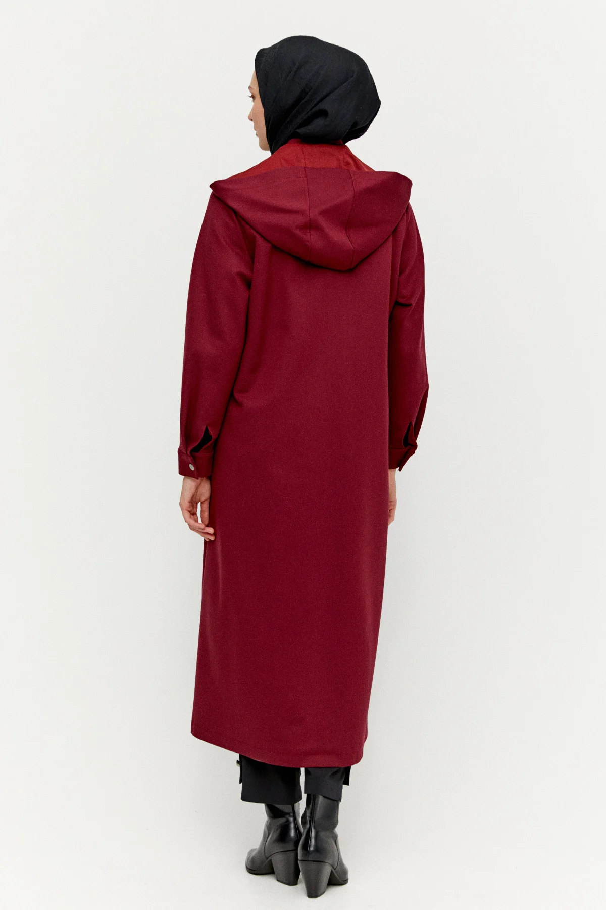 Çıkarılabilir Kapüşonlu Fermuarlı Kap, Tesettür Giyim