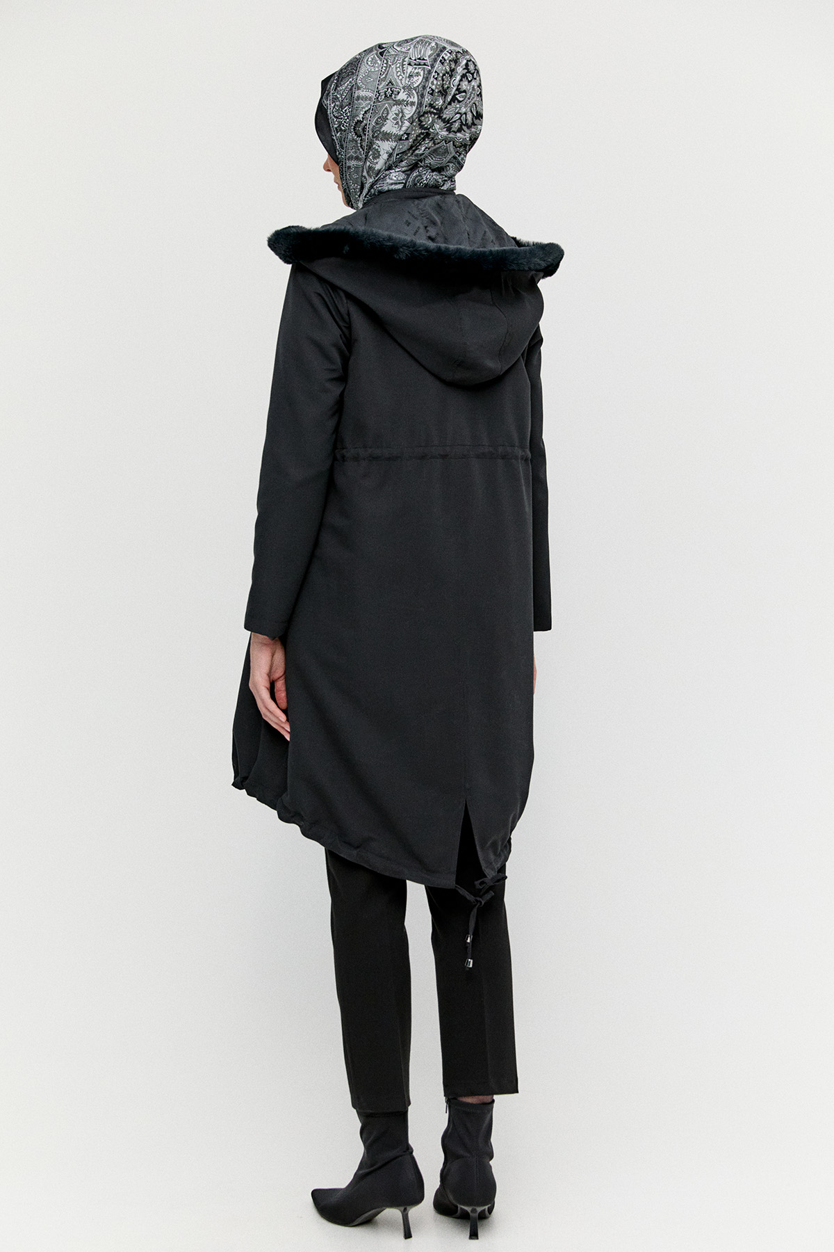 Fermuarlı Bağcıklı Kap, Tesettür Giyim