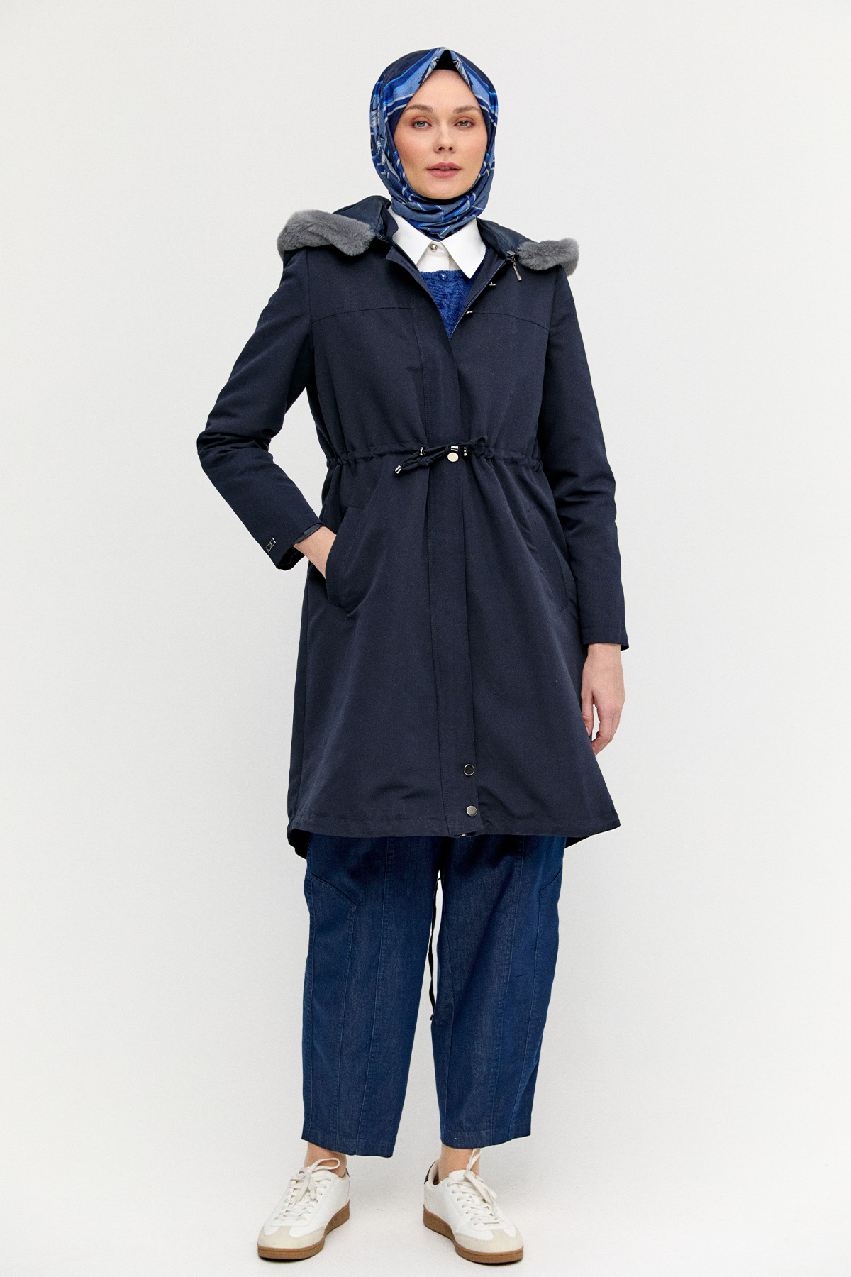 Fermuarlı Bağcıklı Kap, Tesettür Giyim