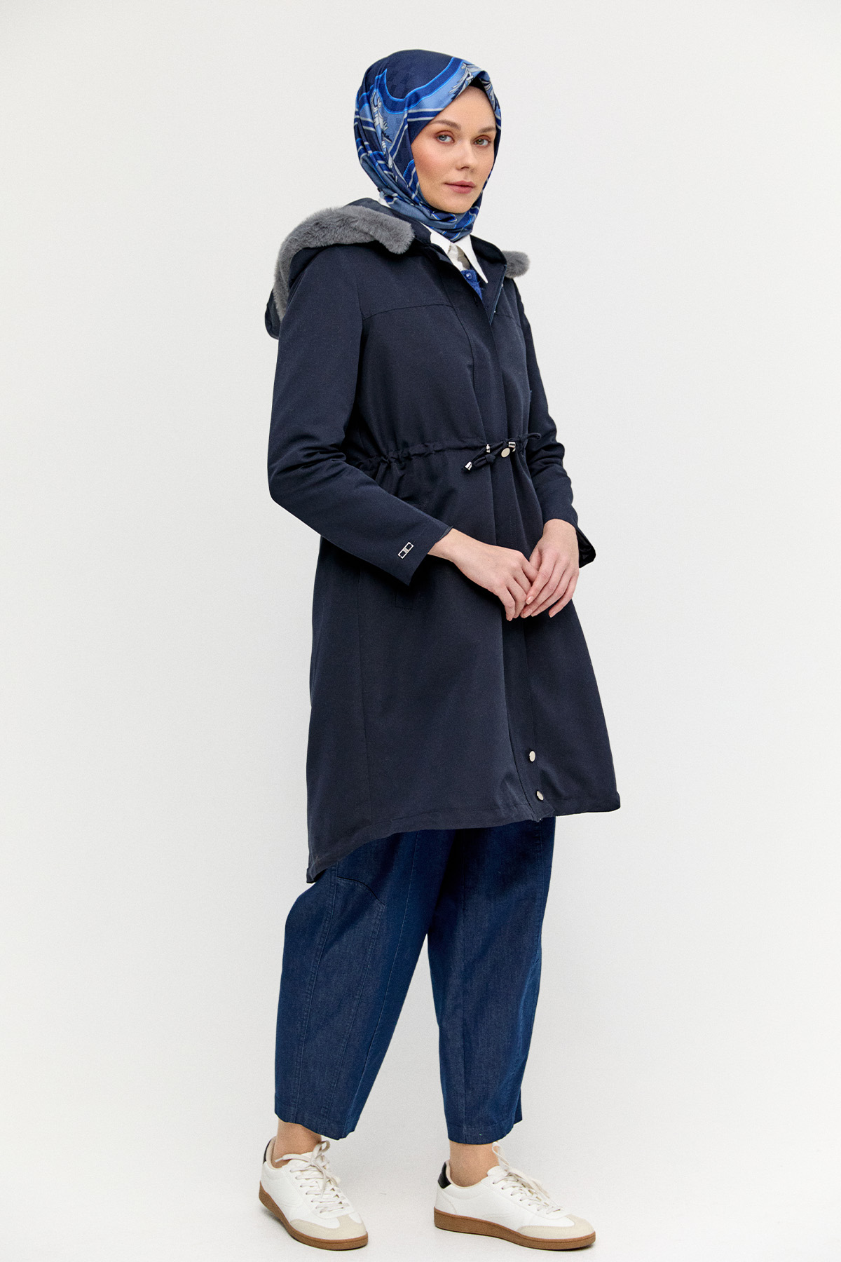 Fermuarlı Bağcıklı Kap, Tesettür Giyim