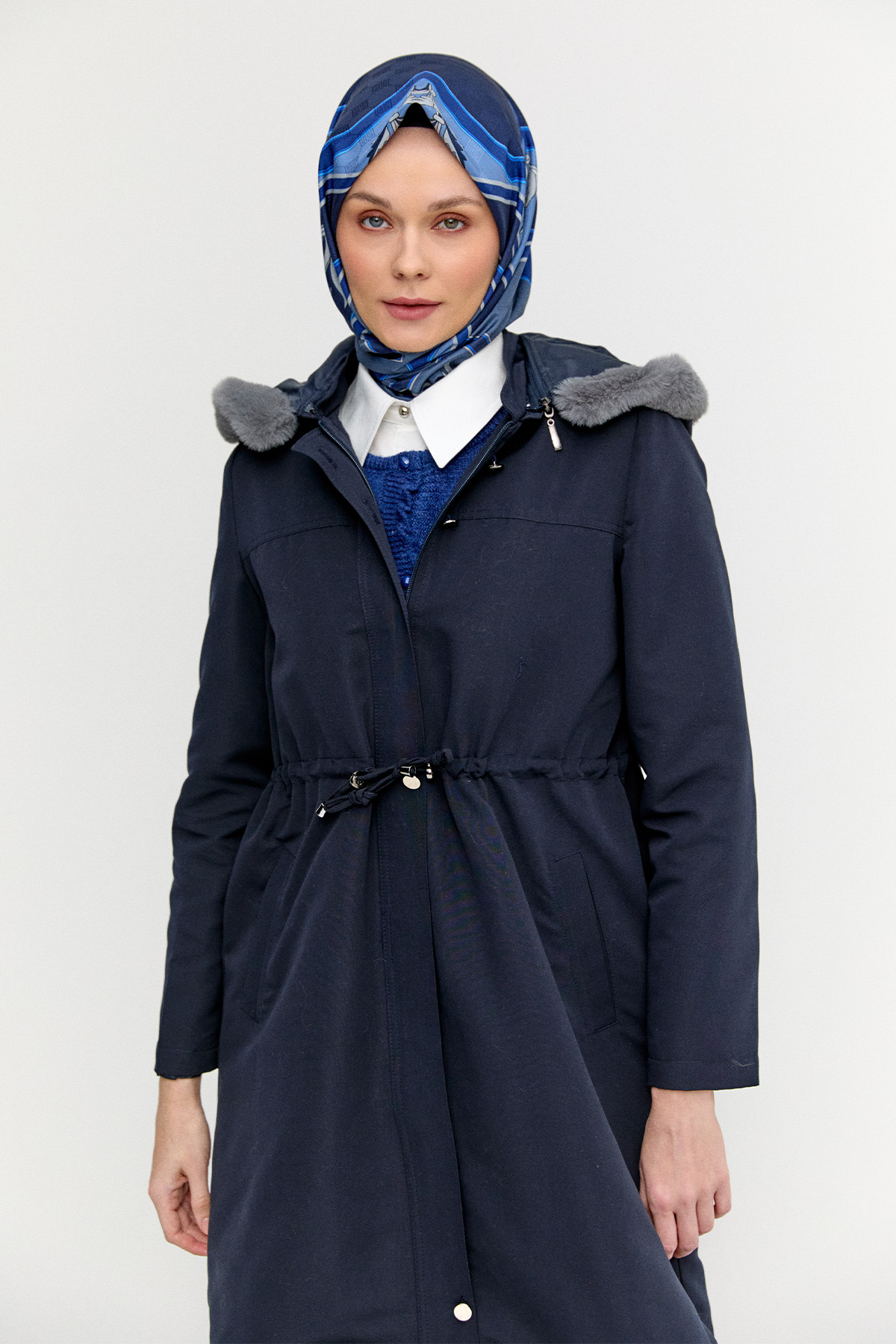 Fermuarlı Bağcıklı Kap, Tesettür Giyim