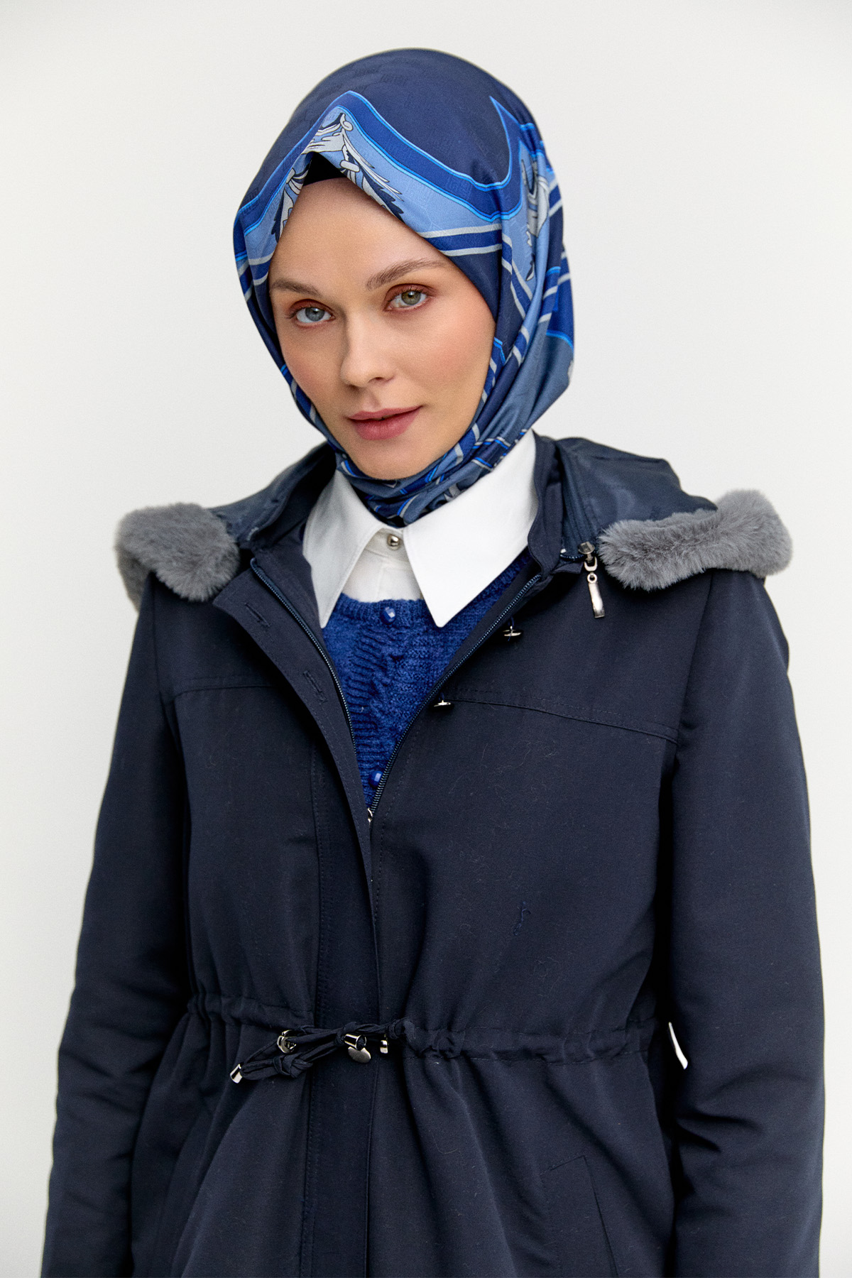 Fermuarlı Bağcıklı Kap, Tesettür Giyim