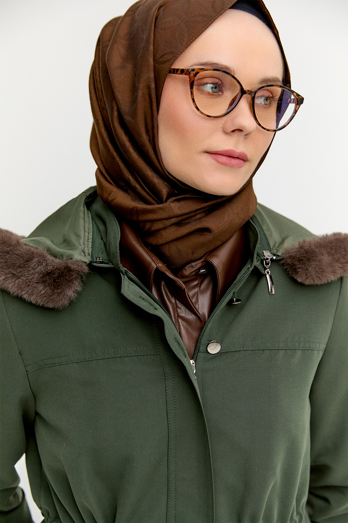 Fermuarlı Bağcıklı Kap, Tesettür Giyim