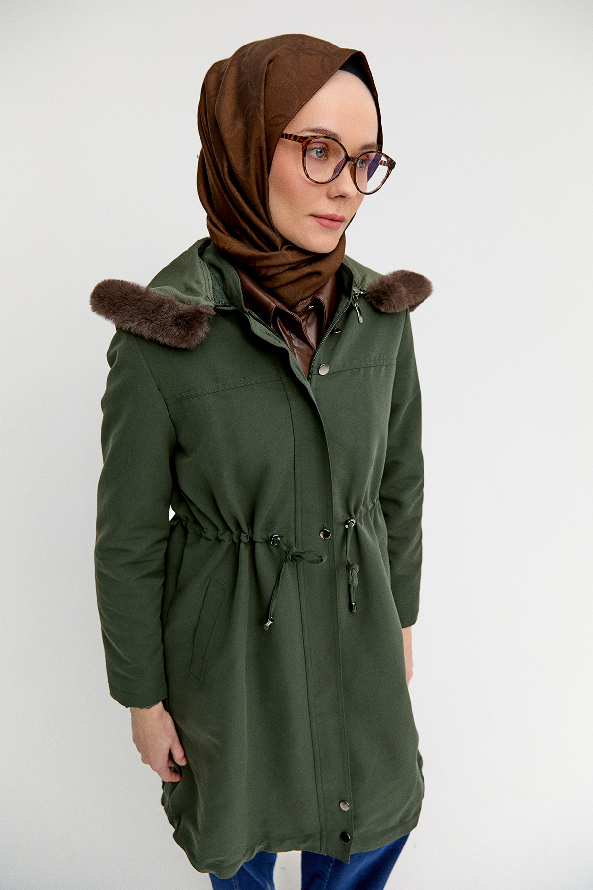 Fermuarlı Bağcıklı Kap, Tesettür Giyim