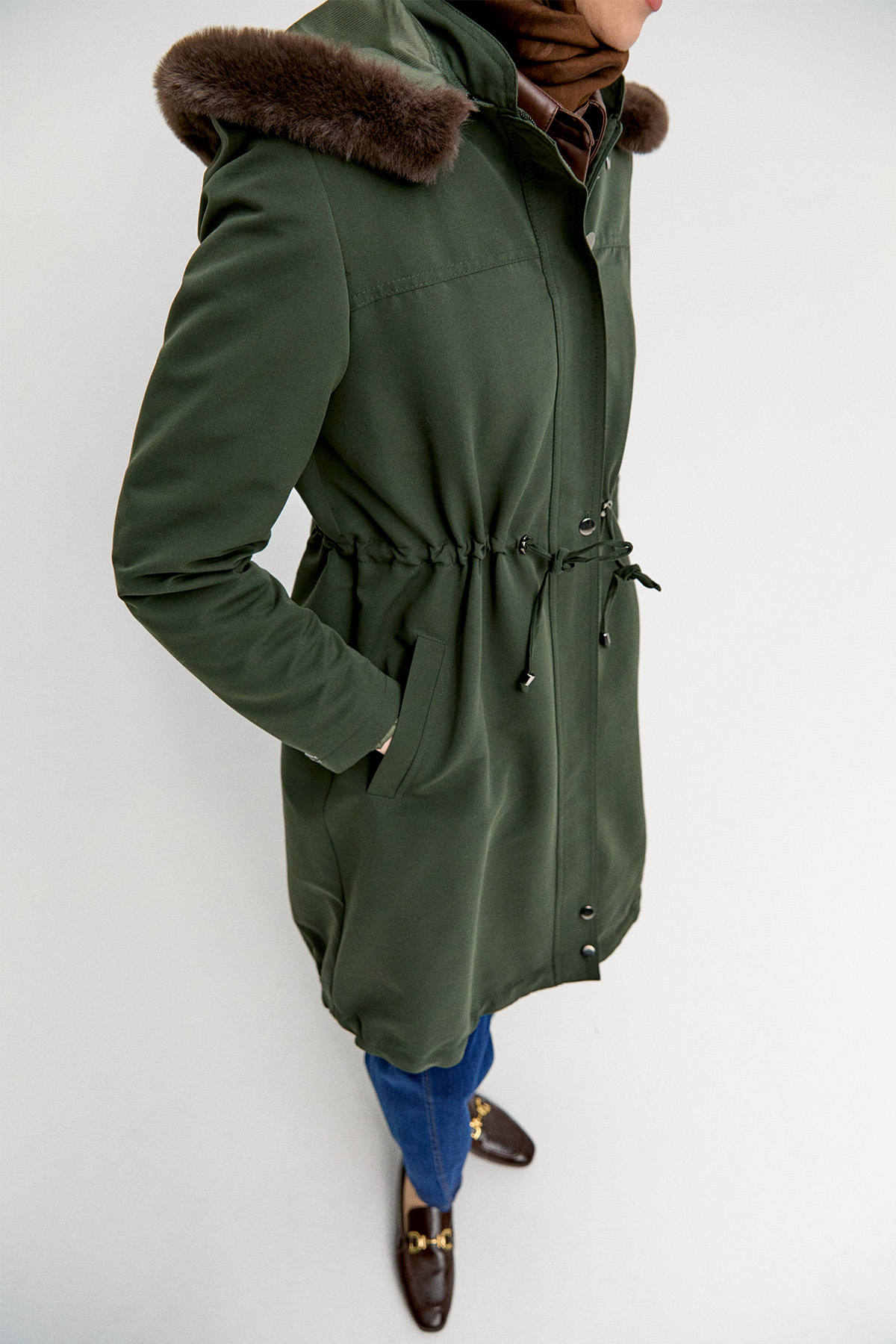 Fermuarlı Bağcıklı Kap, Tesettür Giyim