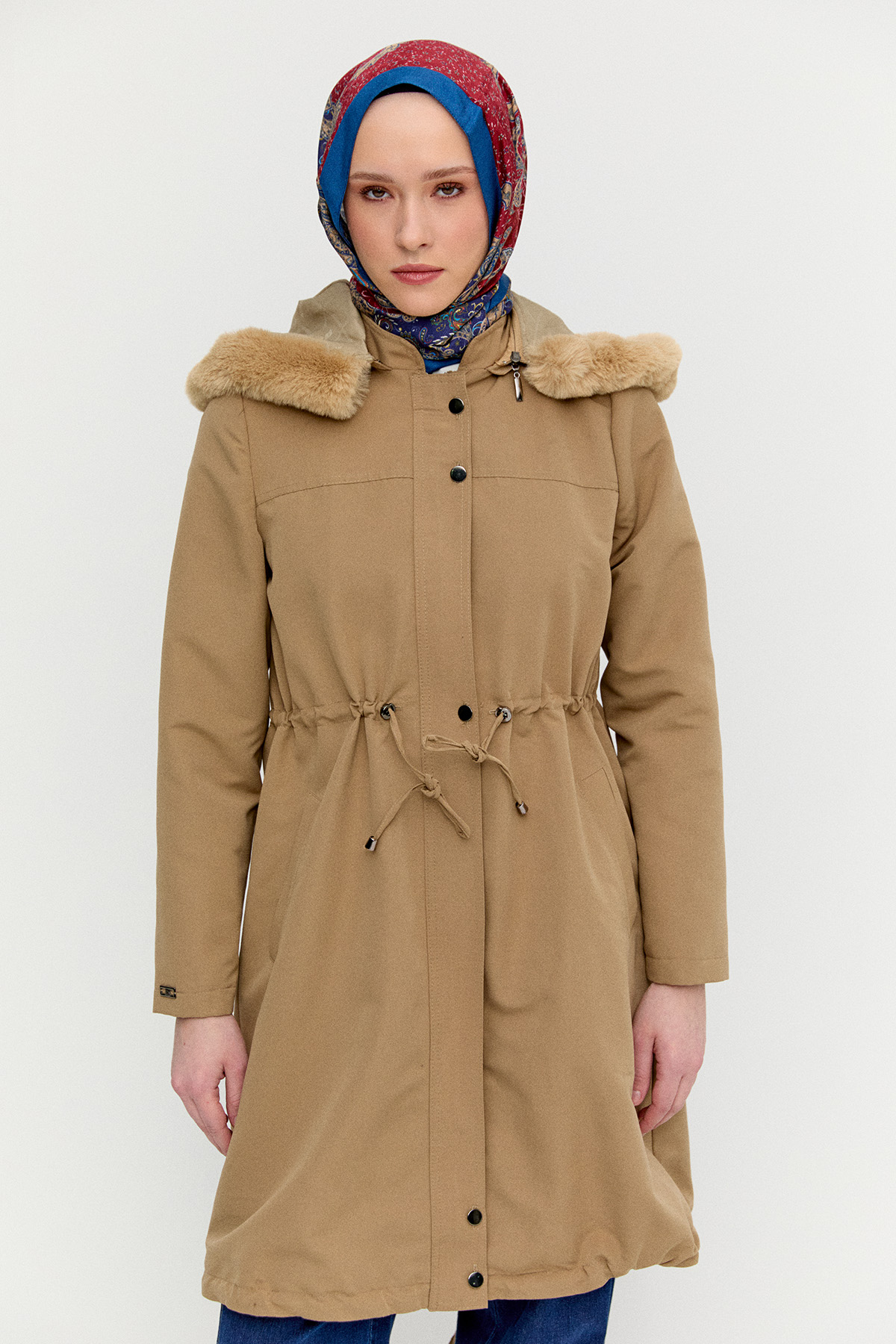 Fermuarlı Bağcıklı Kap, Tesettür Giyim