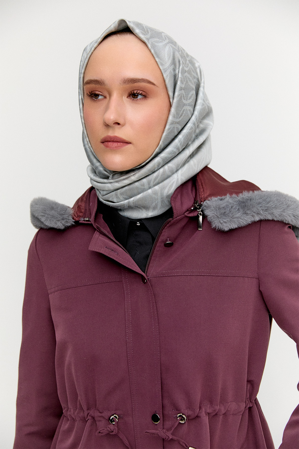 Fermuarlı Bağcıklı Kap, Tesettür Giyim