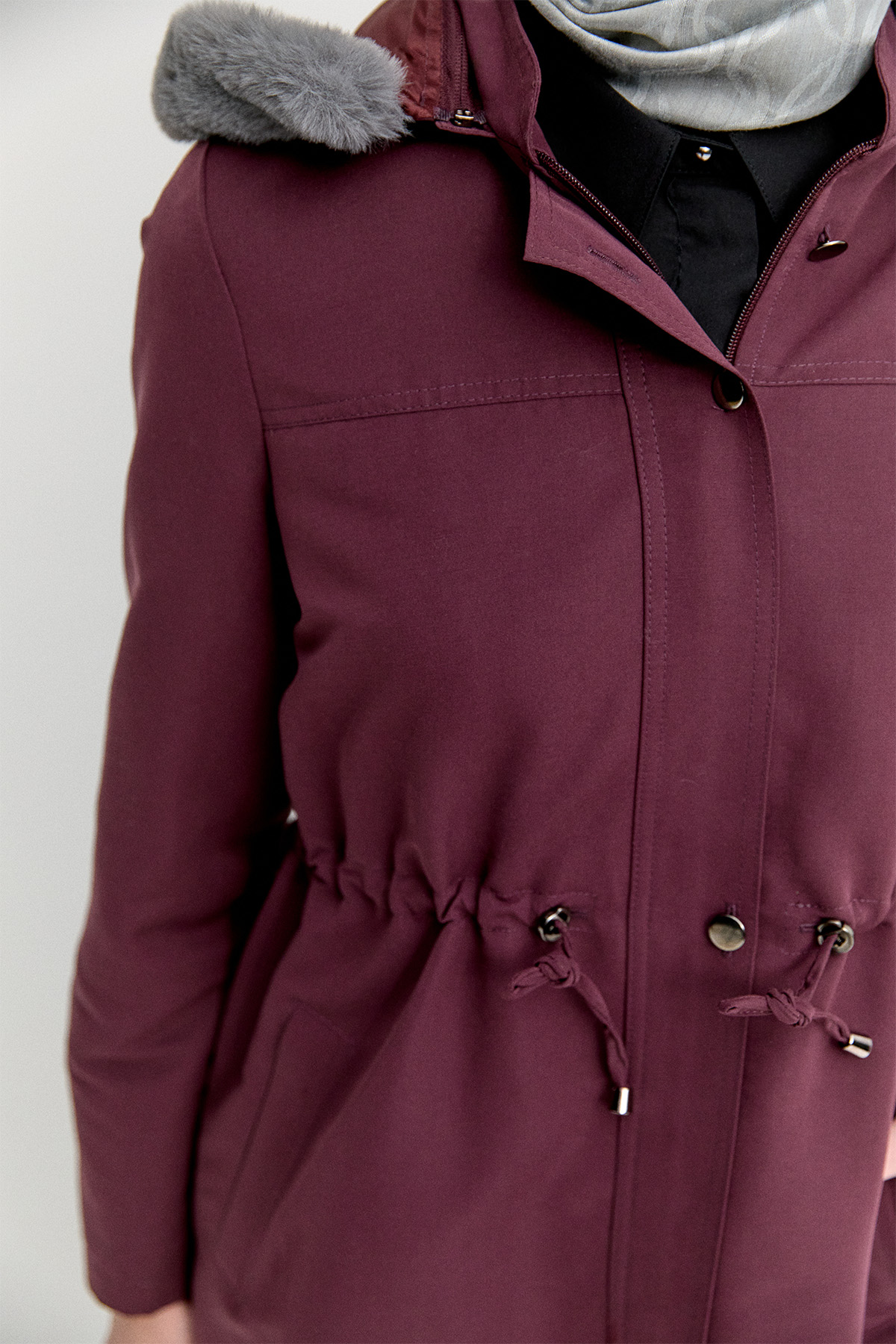 Fermuarlı Bağcıklı Kap, Tesettür Giyim