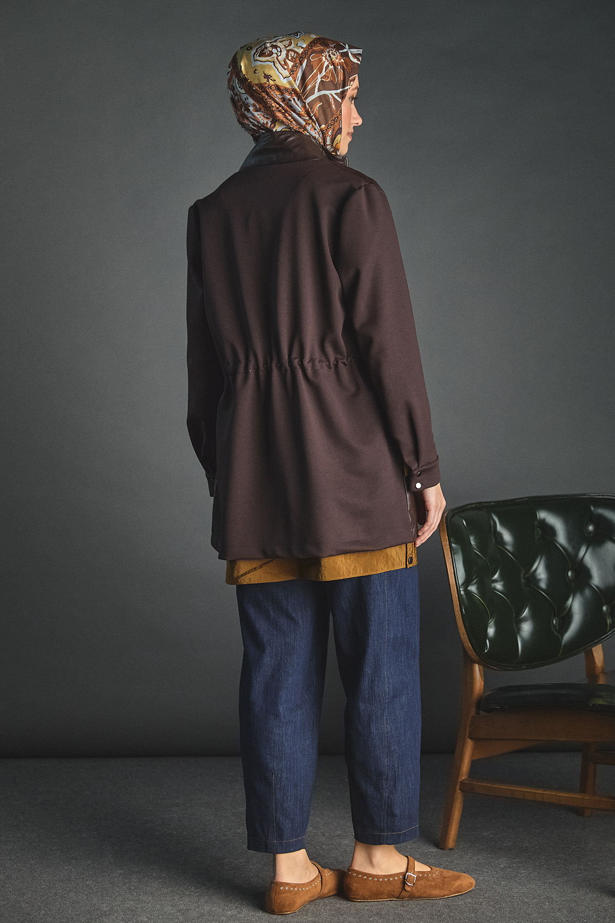 Fermuarlı Çift Cepli Suni Deri Kap