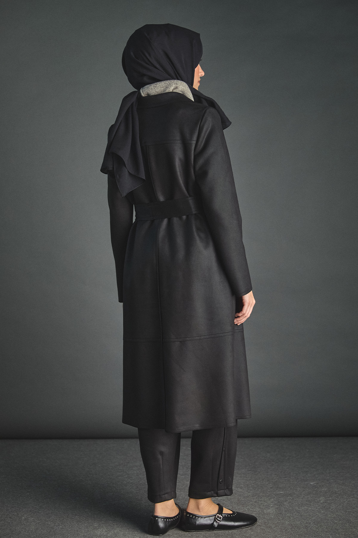 Kuşaklı Süet Görünümlü Kap