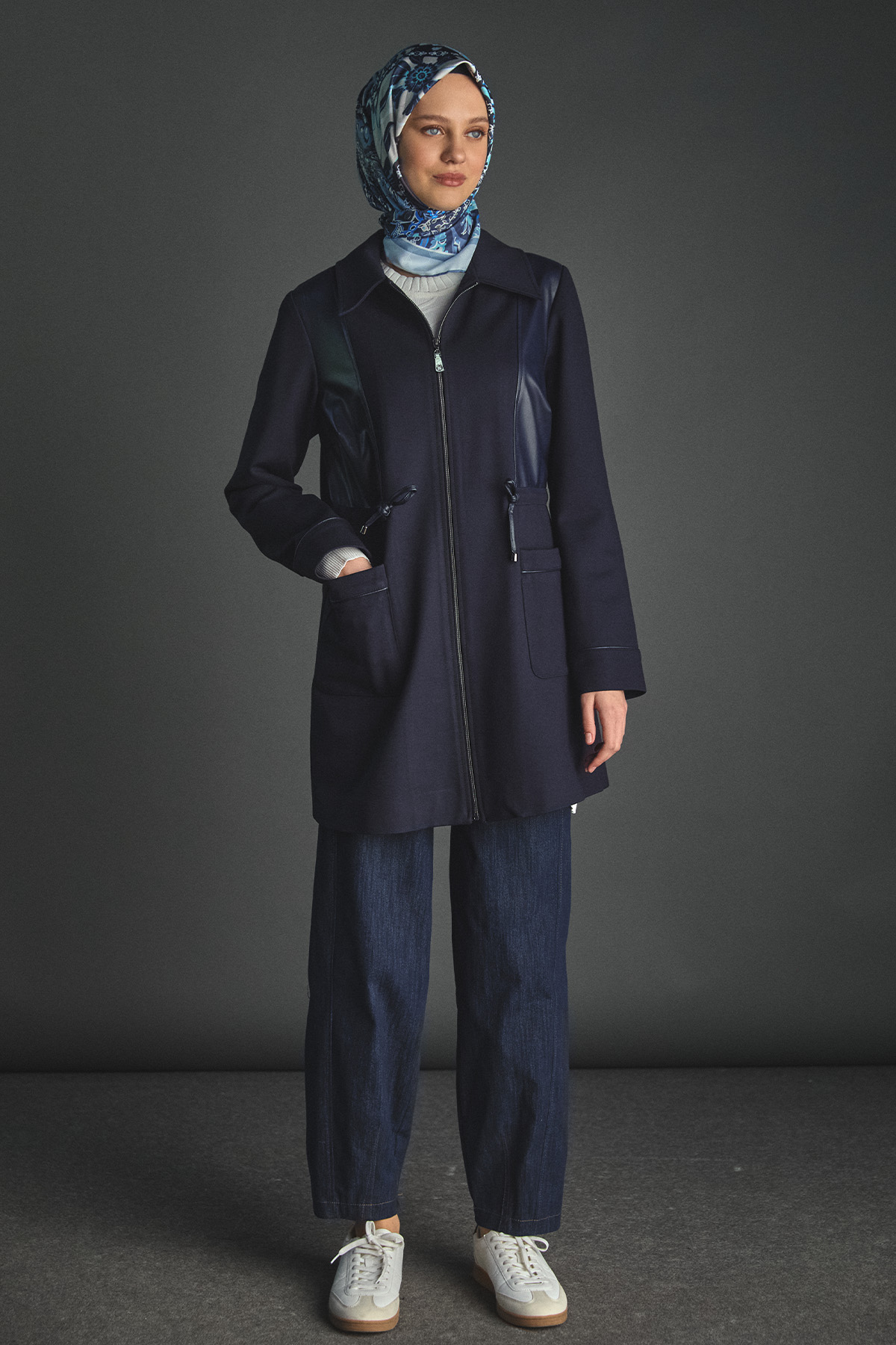 Deri Kombinli Kuşaklı Kap