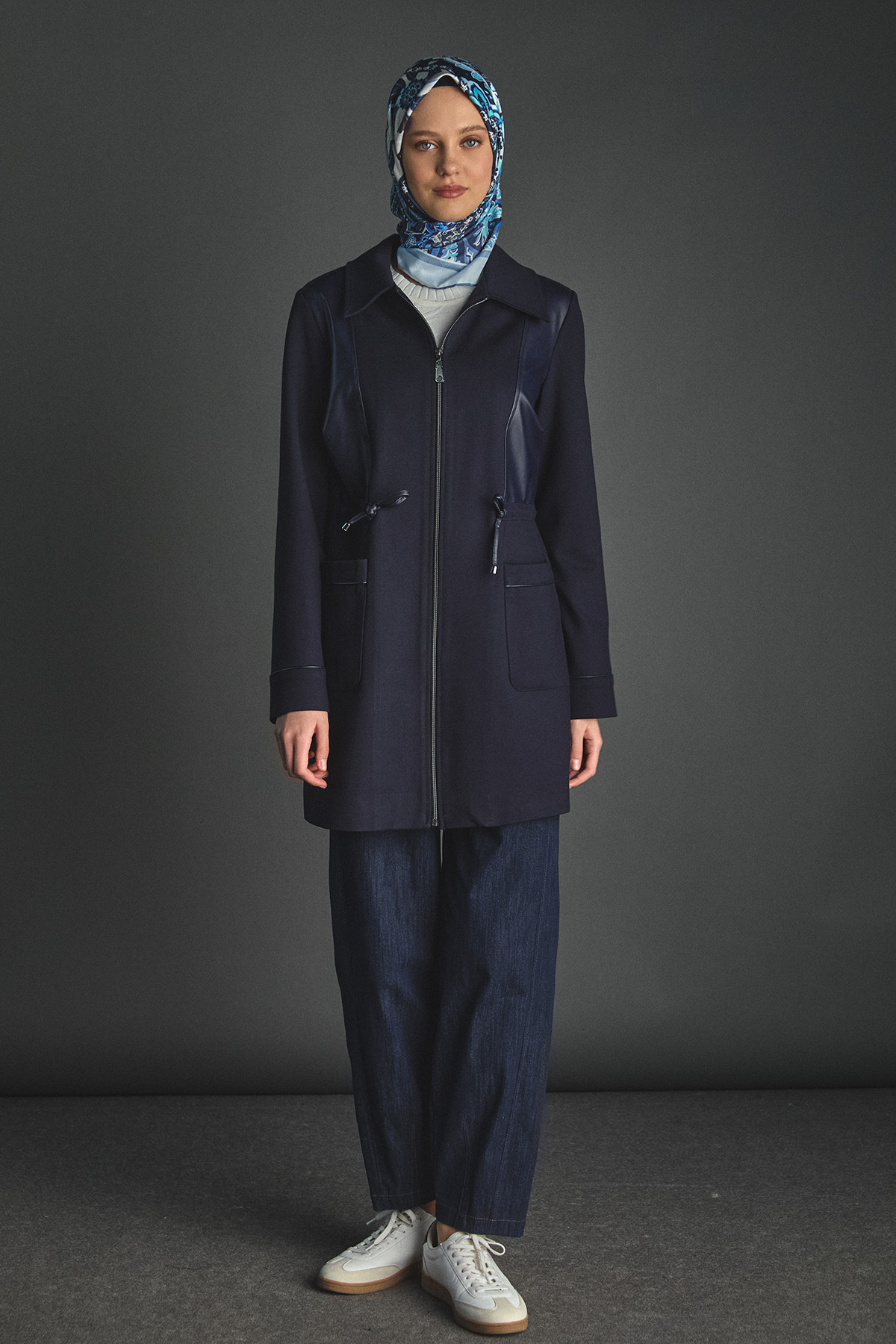 Deri Kombinli Kuşaklı Kap