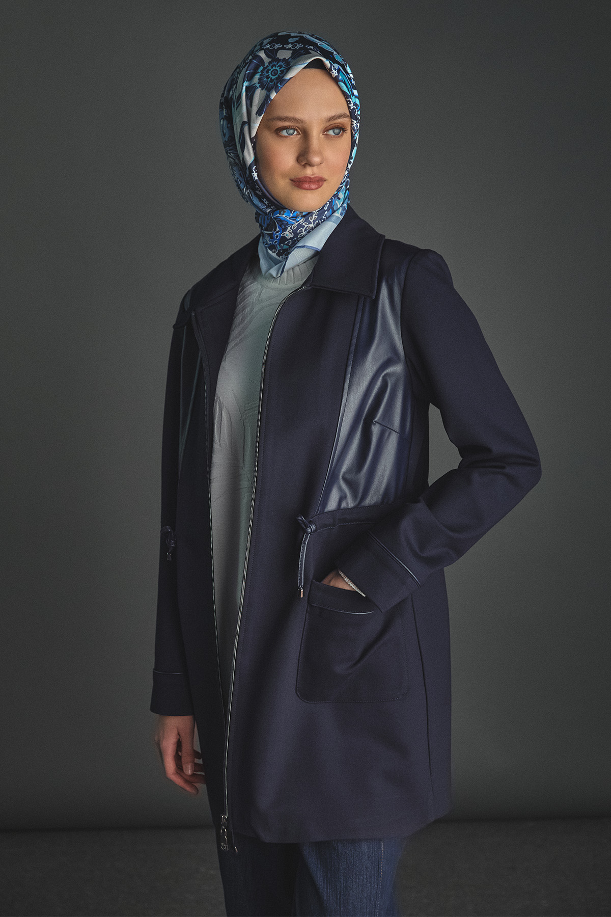 Deri Kombinli Kuşaklı Kap