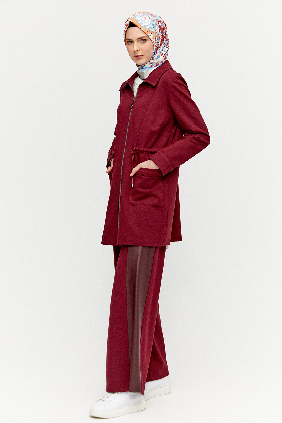 Deri Kombinli Kuşaklı Kap