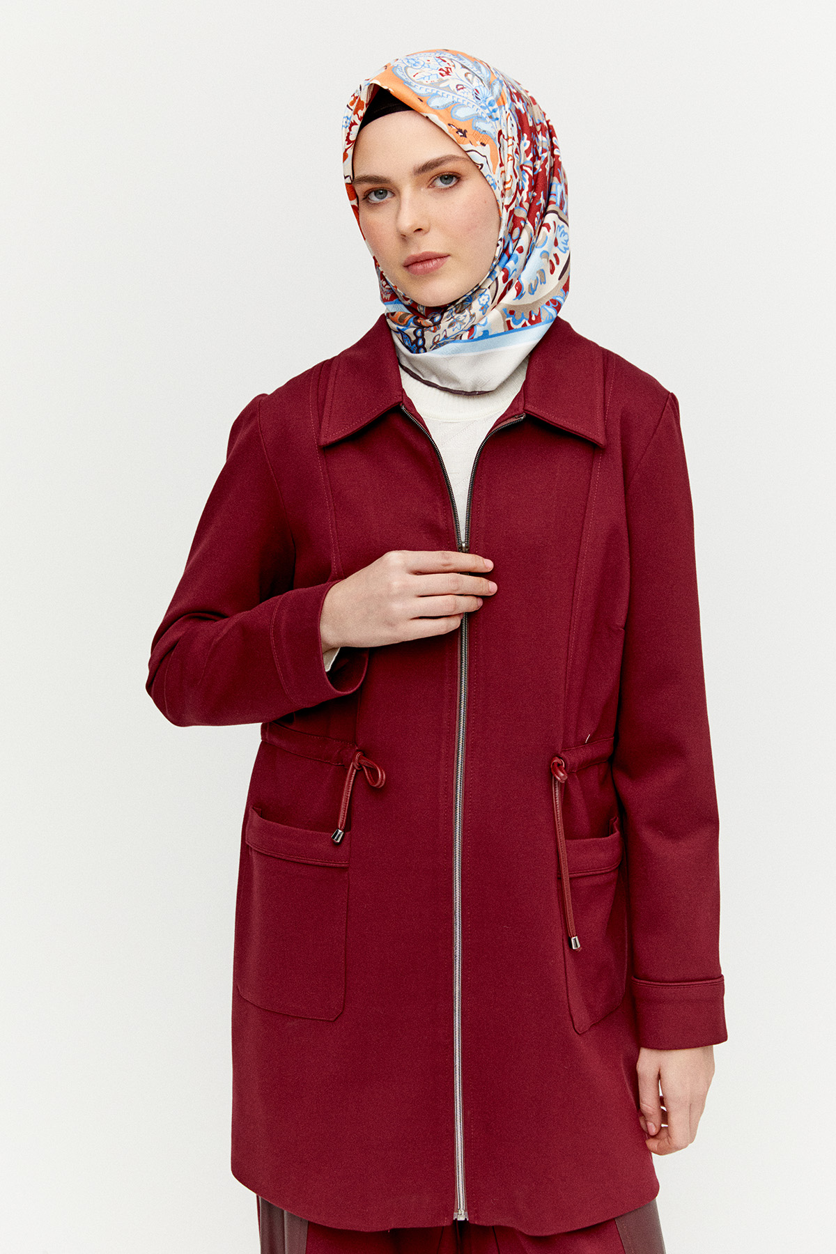 Deri Kombinli Kuşaklı Kap