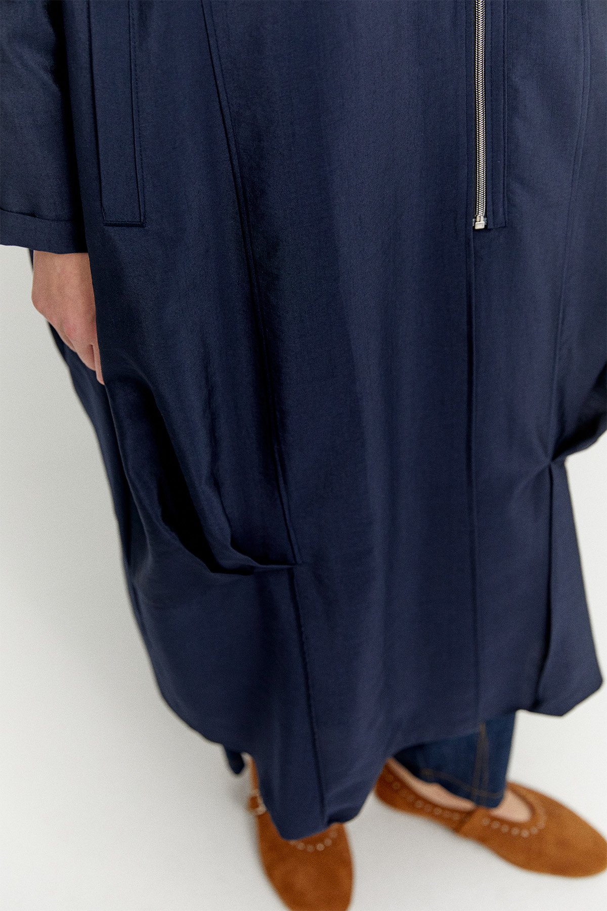 Pilikaşe Detaylı Kruvaze Kapüşonlu Kap