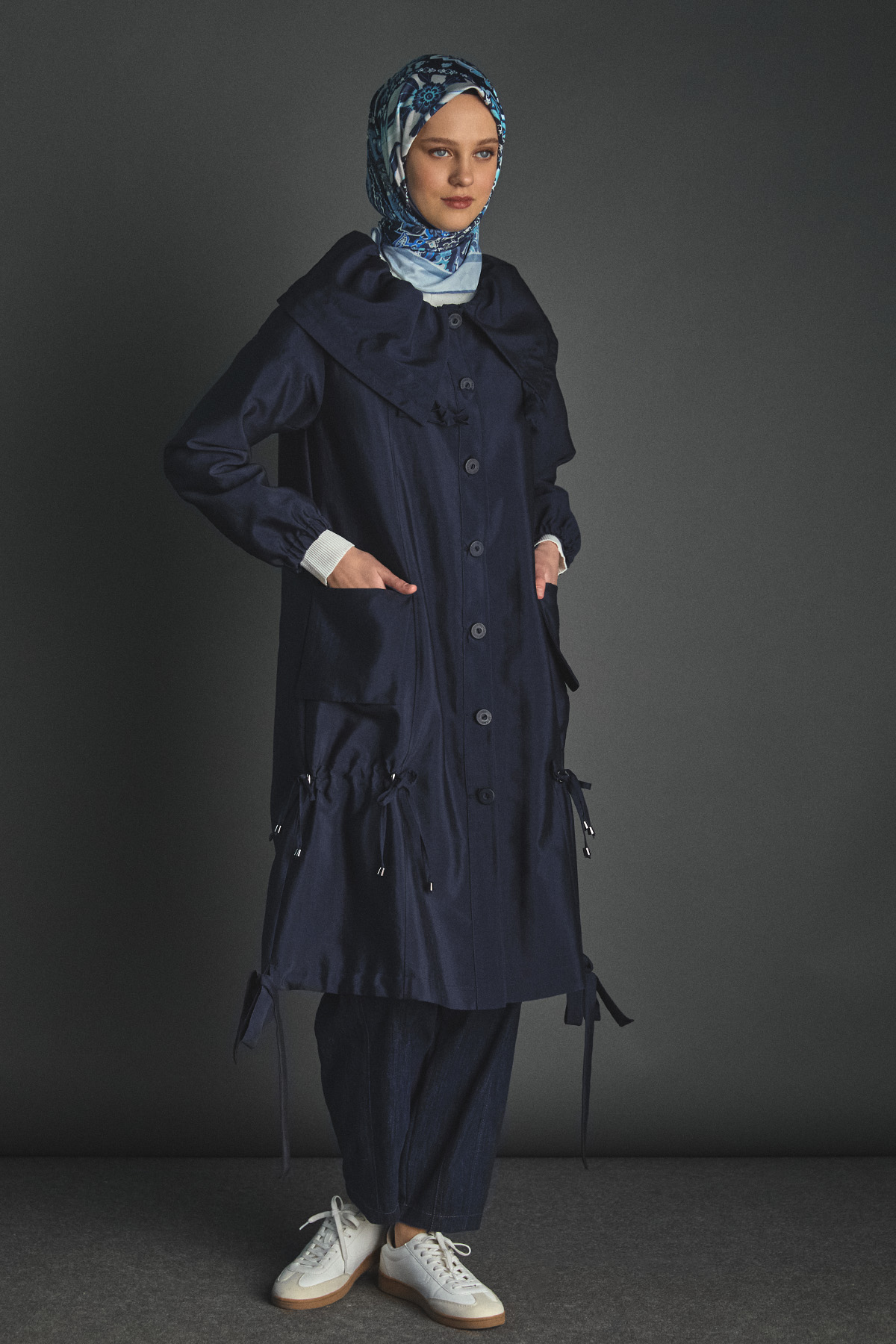 Denizci Yaka Stoperli Kap