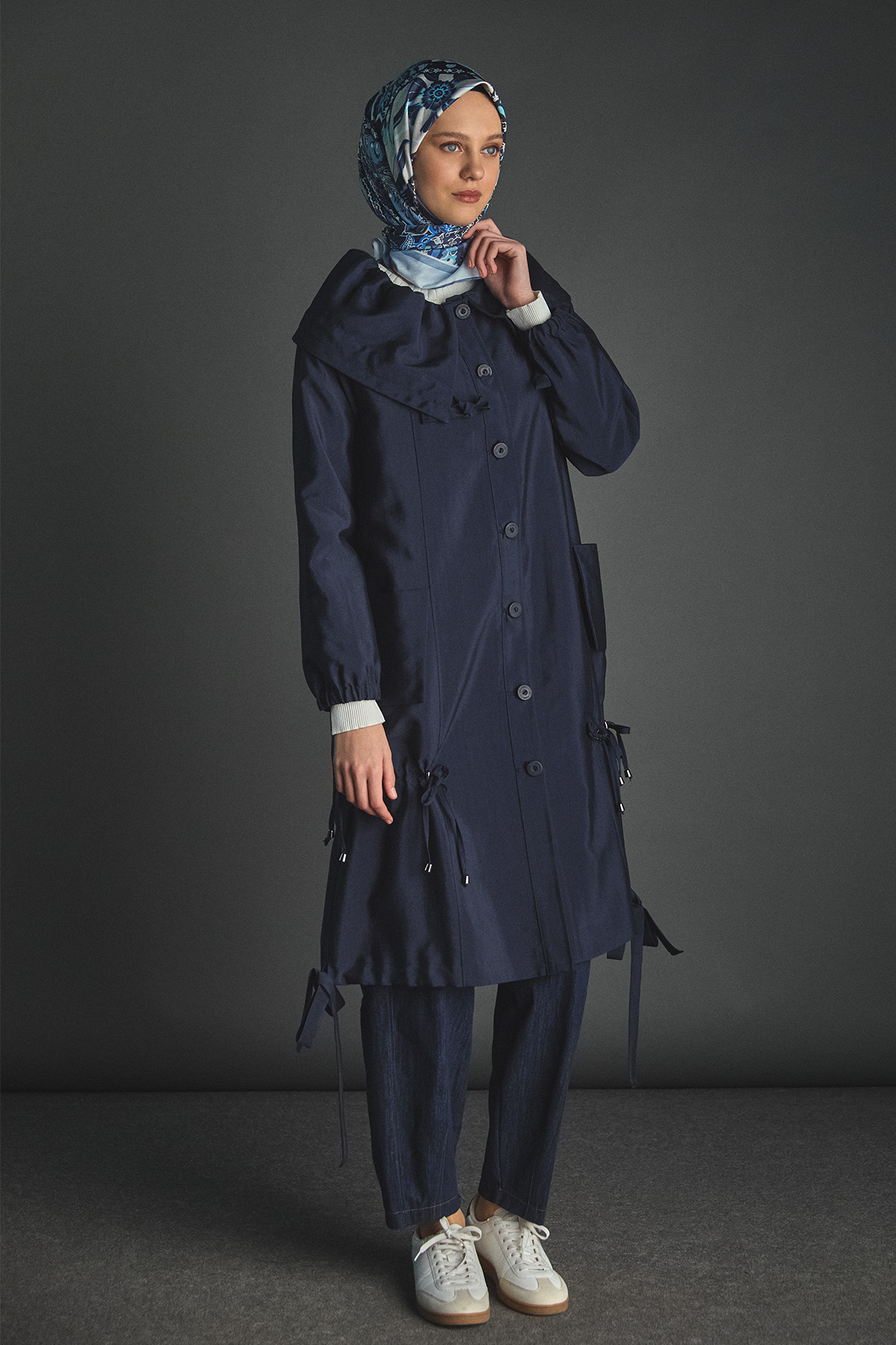 Denizci Yaka Stoperli Kap